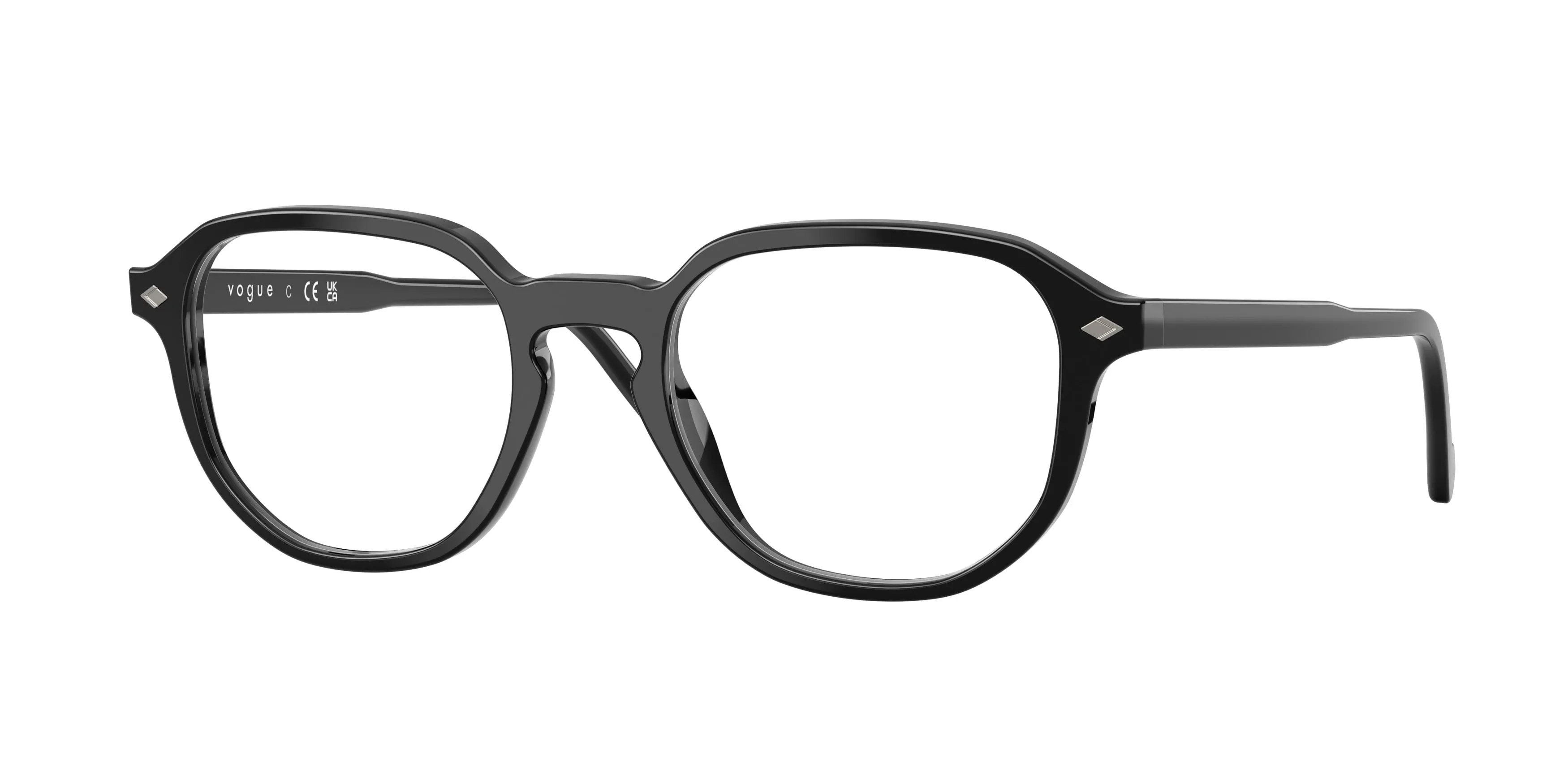 VOGUE EYEWEAR VO5708 W44 Montature da vista Acetato Nero Trasparente Geometrica Normale - immagine 1