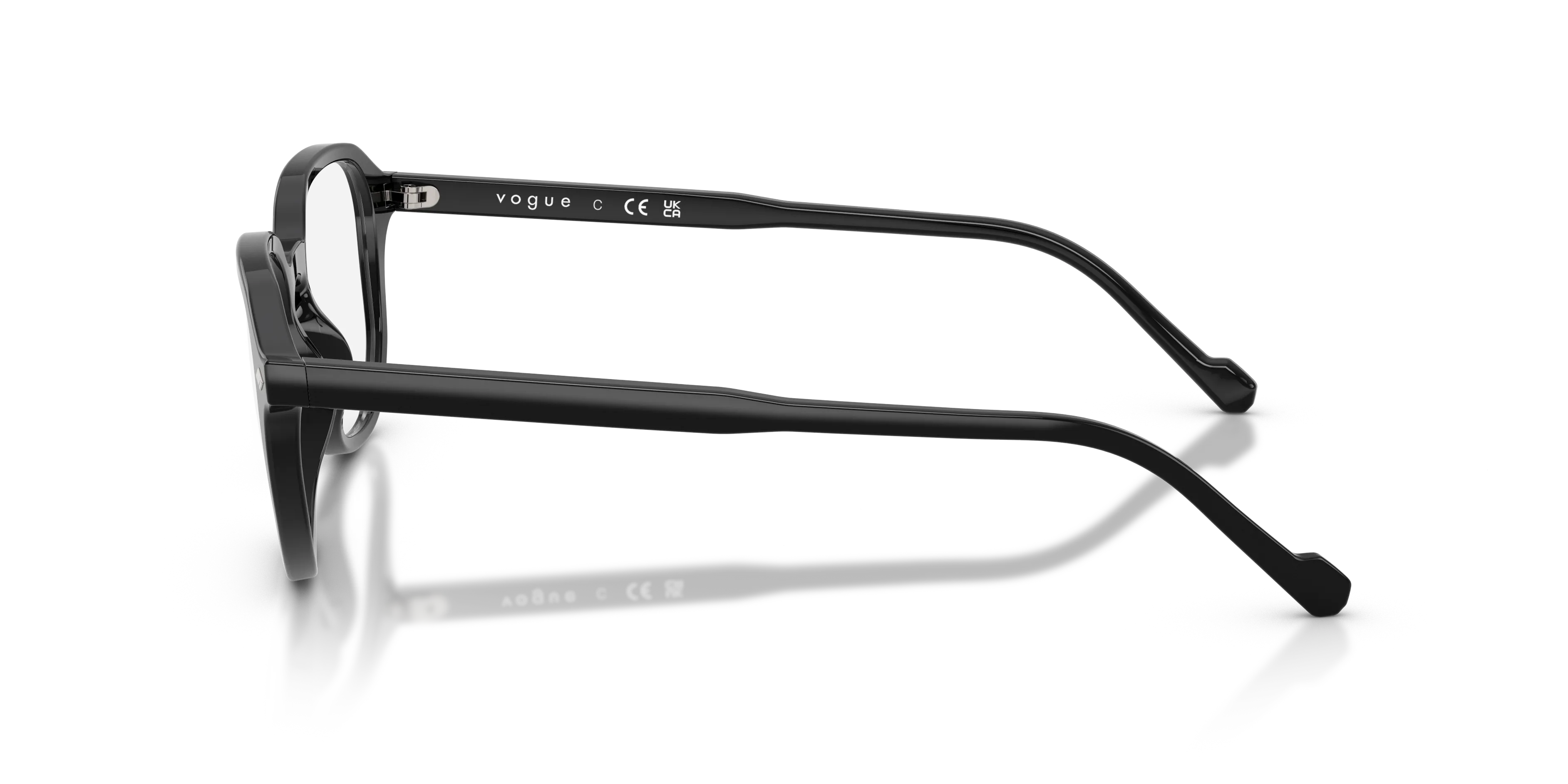 VOGUE EYEWEAR VO5708 W44 Montature da vista Acetato Nero Trasparente Geometrica Normale - immagine 4