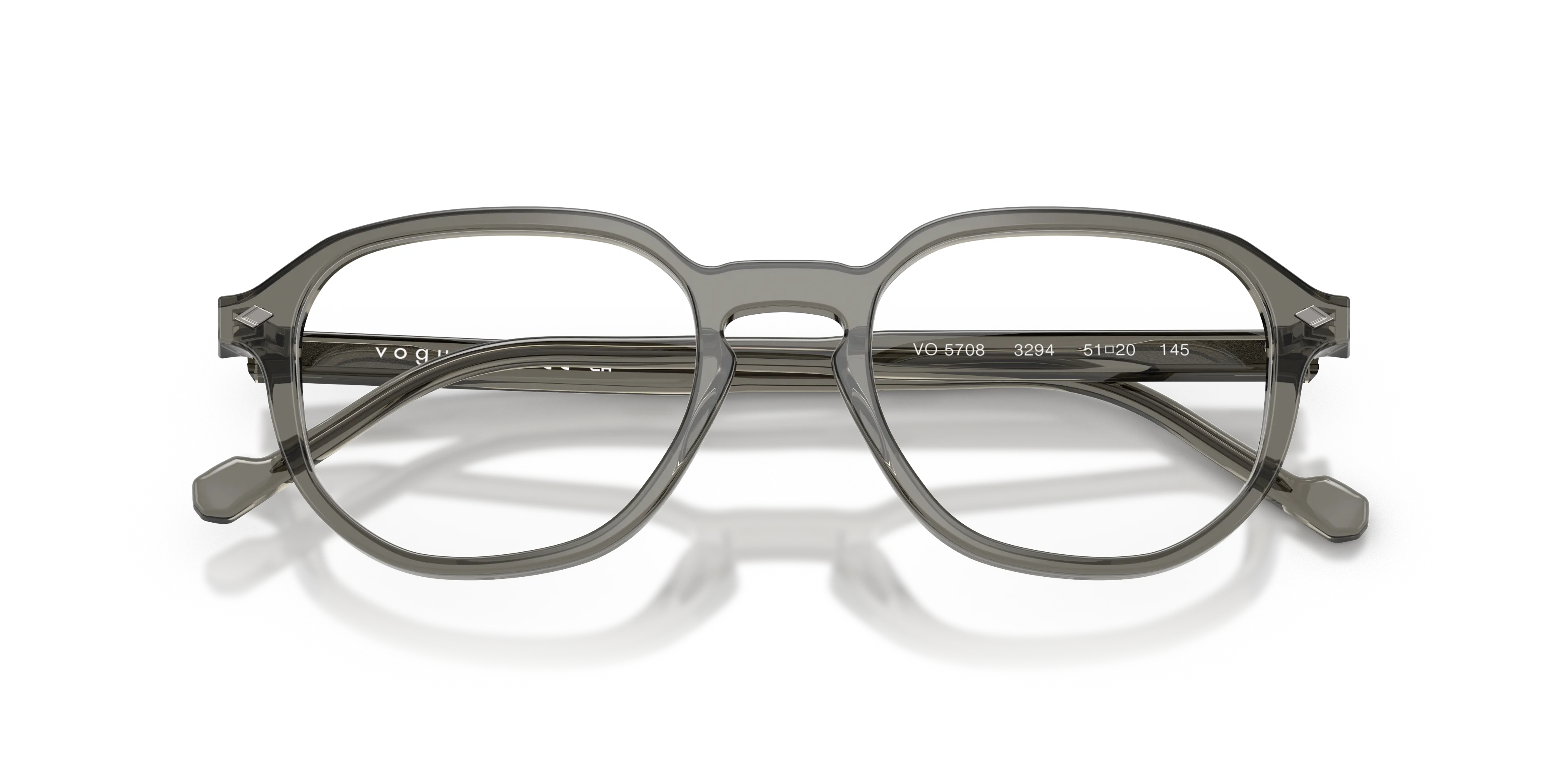 VOGUE EYEWEAR VO5708 3294 Montature da vista Acetato Grigio Trasparente Geometrica Normale - immagine 2