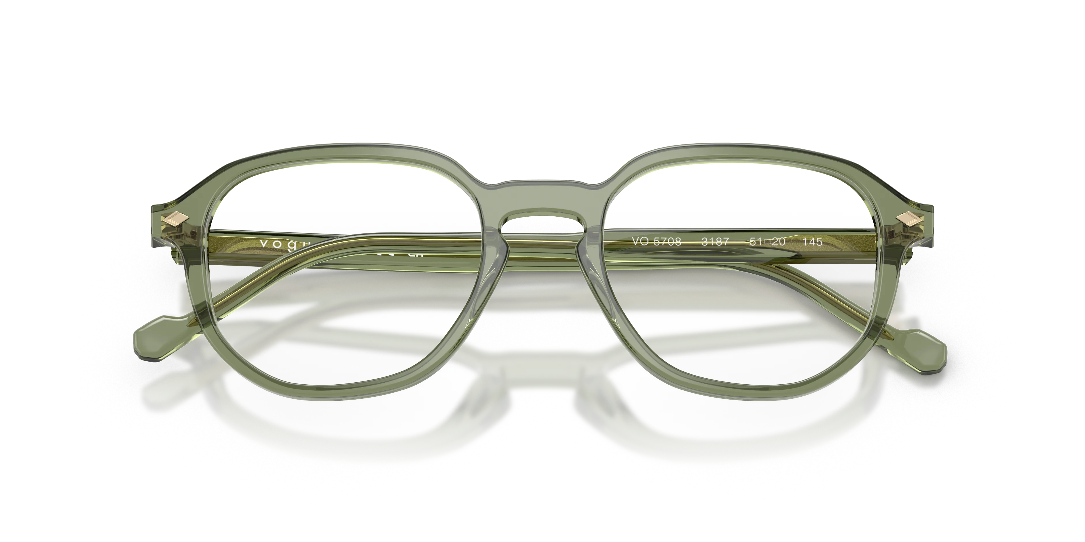 VOGUE EYEWEAR VO5708 3187 Montature da vista Acetato Verde Trasparente Geometrica Normale - immagine 2