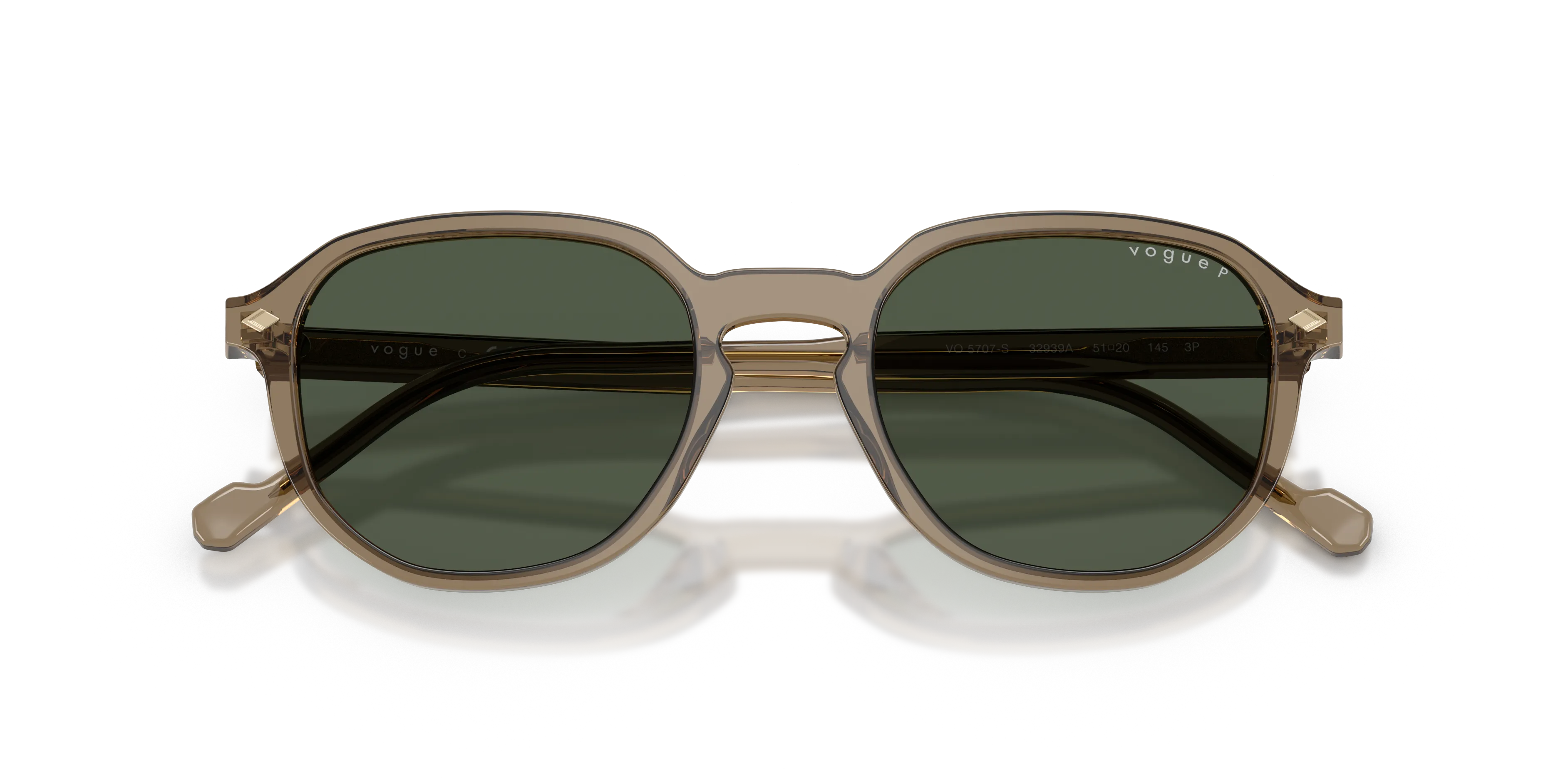 VOGUE EYEWEAR VO5707S 32939A Occhiali da sole Acetato Marrone Verde Geometrica Polarizzata - immagine 2