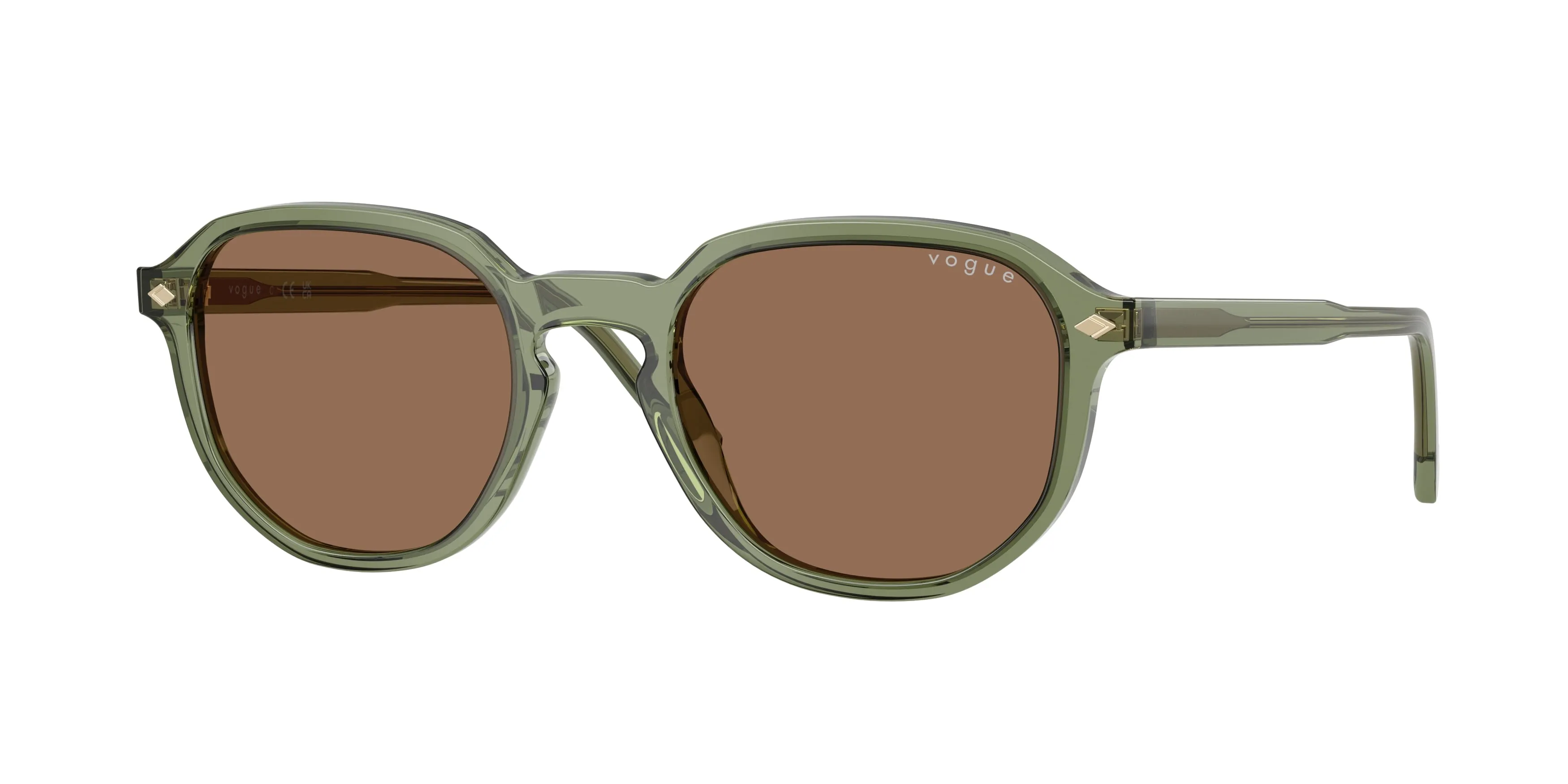 VOGUE EYEWEAR VO5707S 318773 Occhiali da sole Acetato Verde Marrone Geometrica Normale - immagine 1