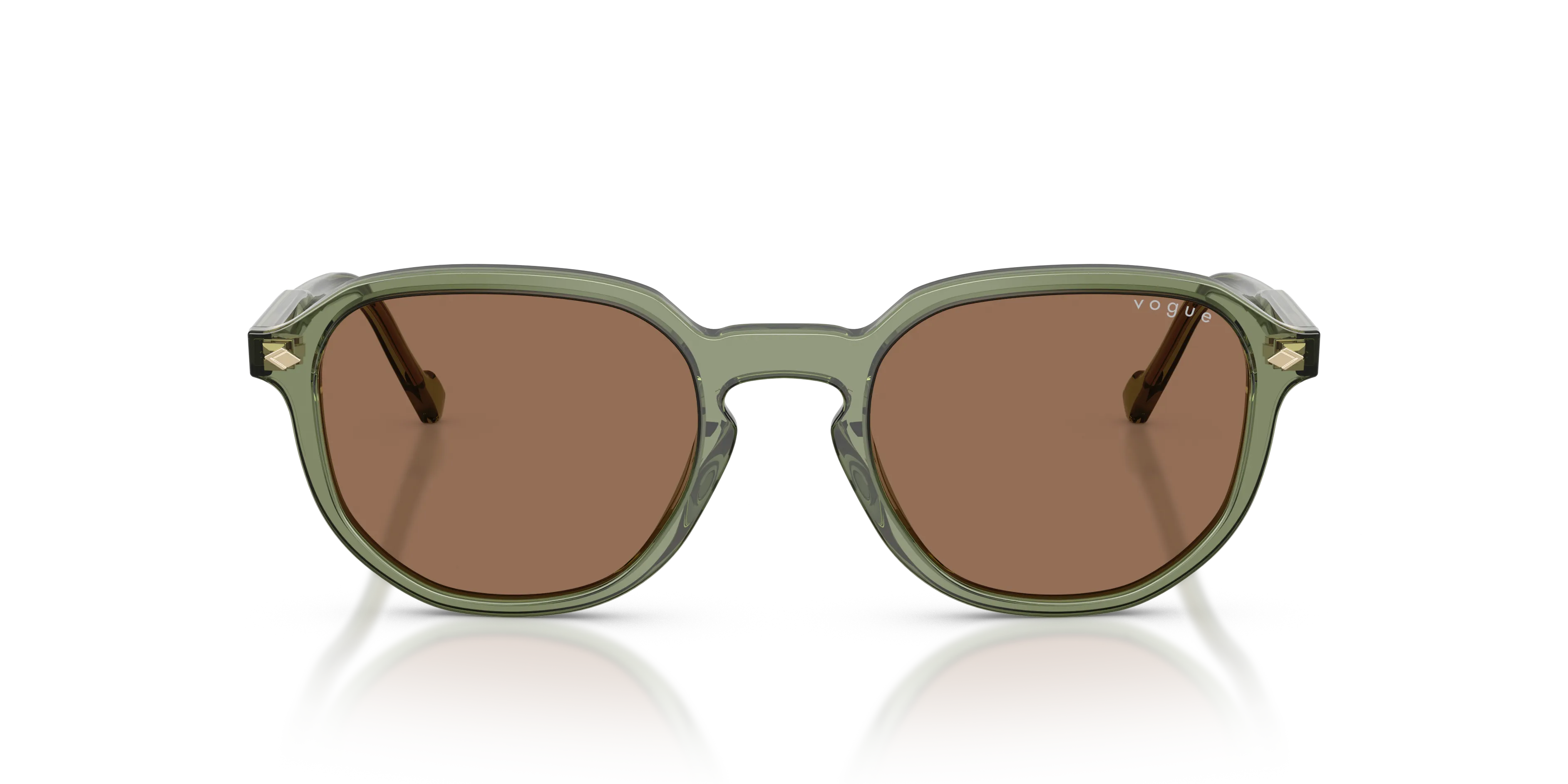 VOGUE EYEWEAR VO5707S 318773 Occhiali da sole Acetato Verde Marrone Geometrica Normale - immagine 3