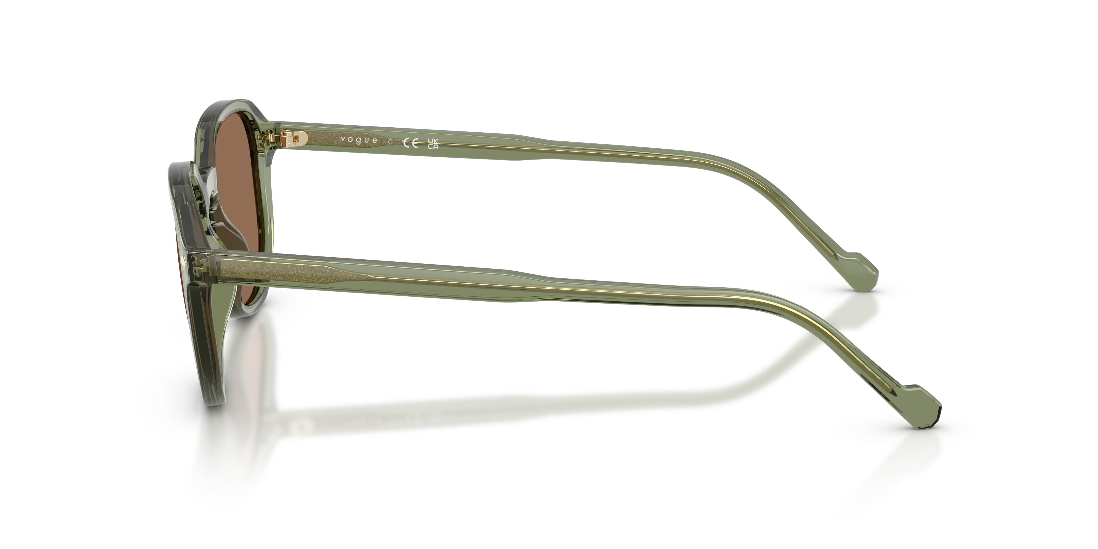 VOGUE EYEWEAR VO5707S 318773 Occhiali da sole Acetato Verde Marrone Geometrica Normale - immagine 4
