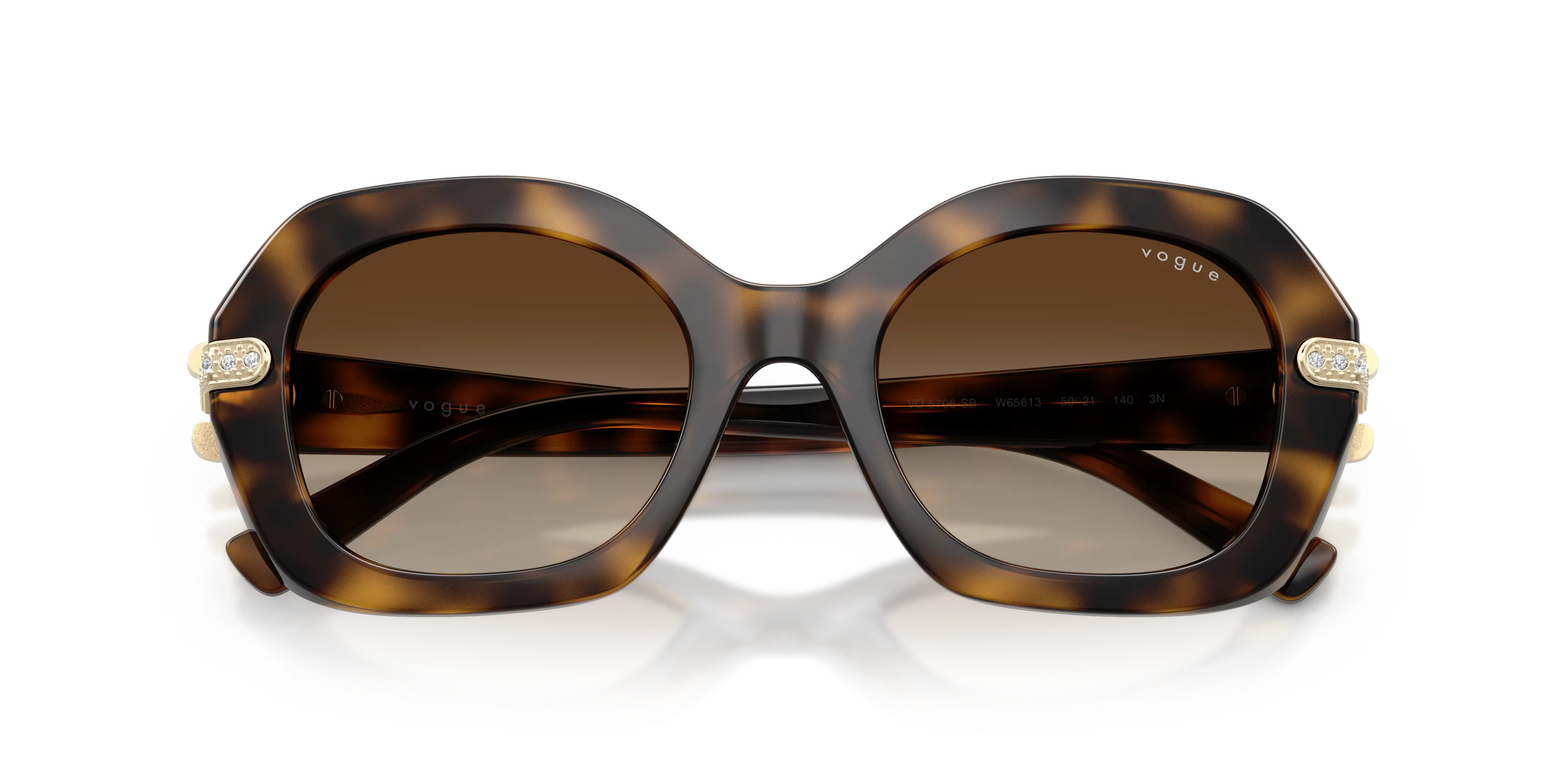 VOGUE EYEWEAR VO5706SB W65613 Occhiali da sole Nylon Marrone Marrone Geometrica Normale Sfumato - immagine 2