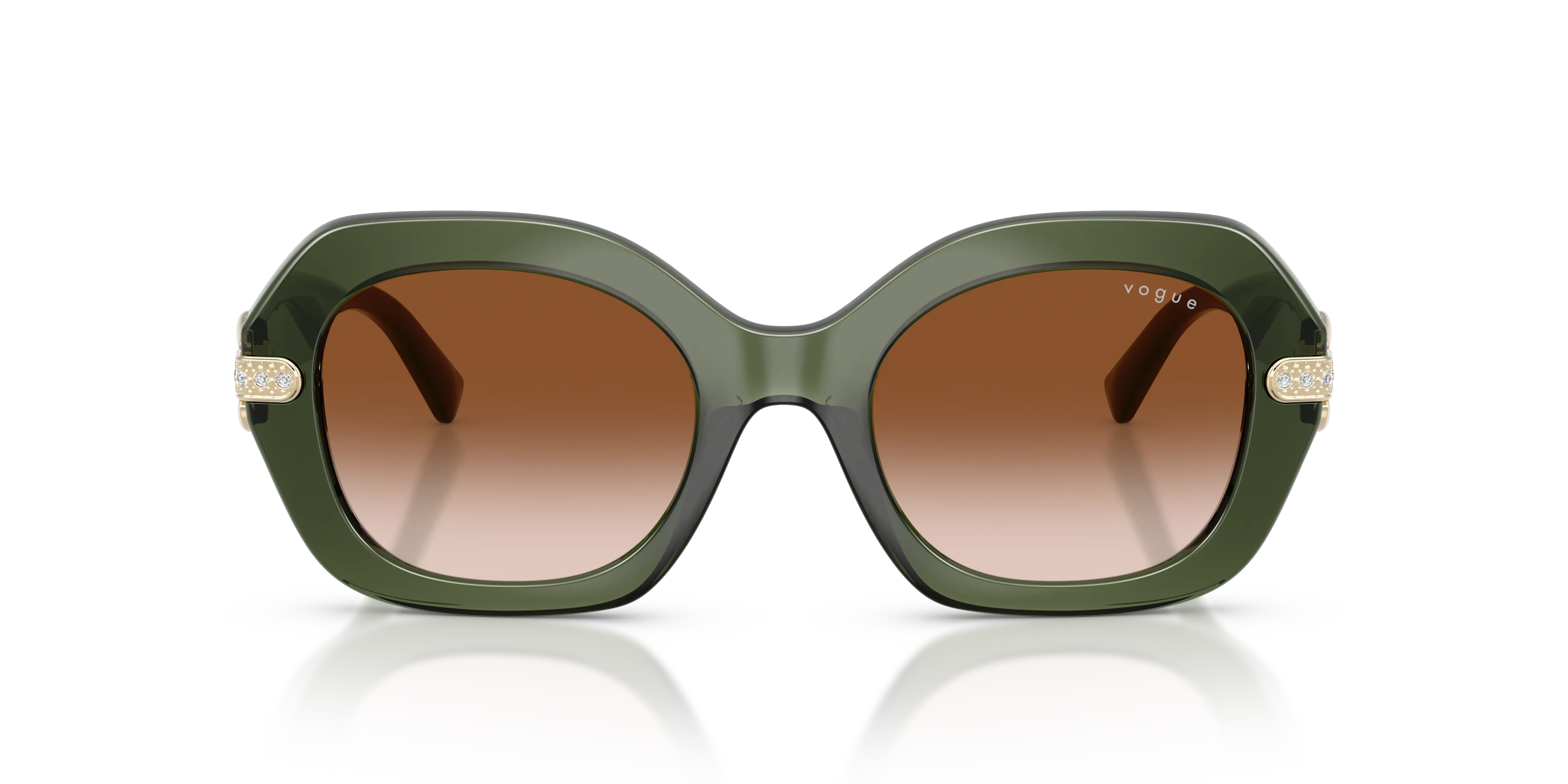 VOGUE EYEWEAR VO5706SB 328713 Occhiali da sole Nylon Verde Marrone Geometrica Normale Sfumato - immagine 3