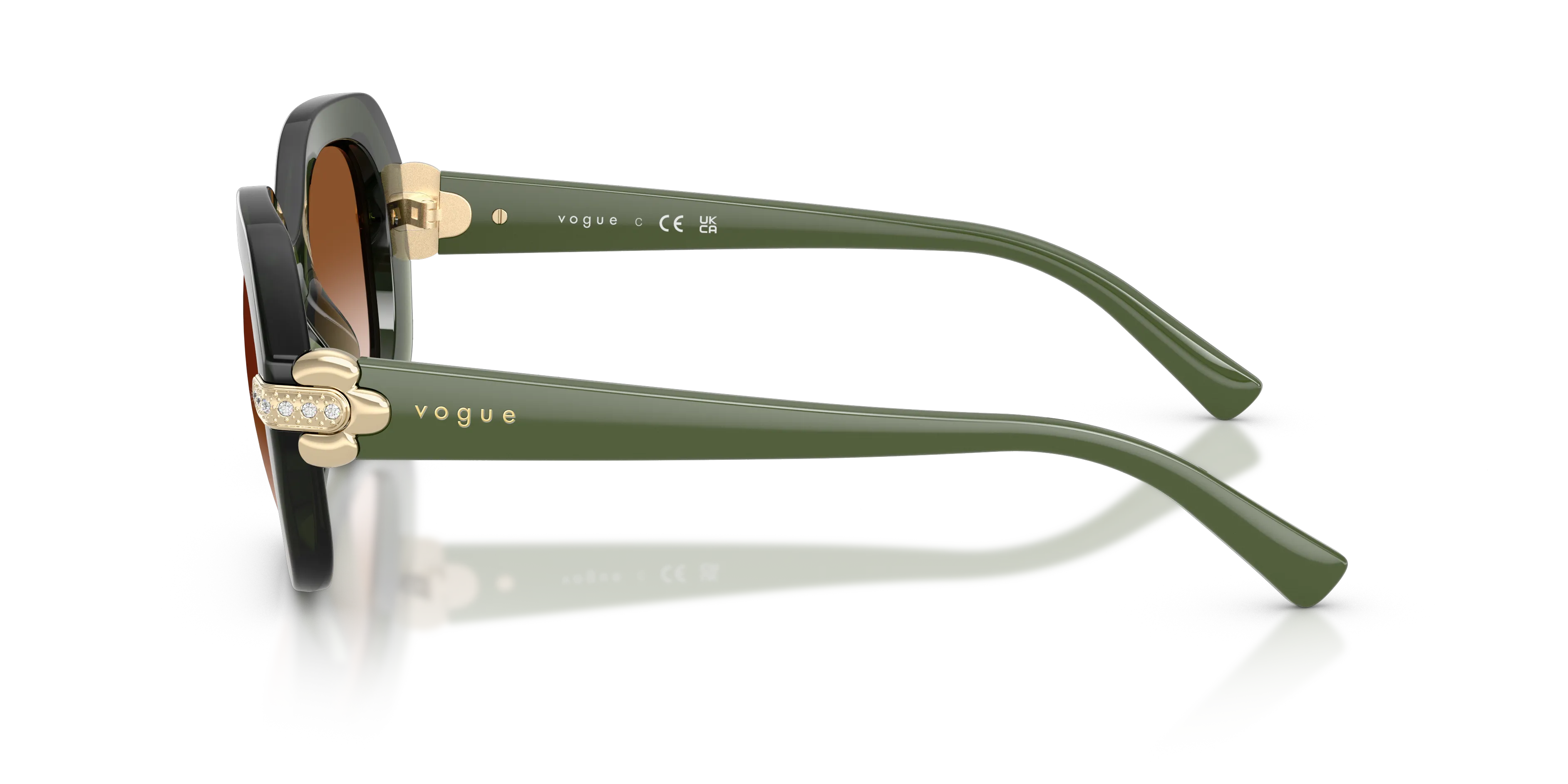 VOGUE EYEWEAR VO5706SB 328713 Occhiali da sole Nylon Verde Marrone Geometrica Normale Sfumato - immagine 4