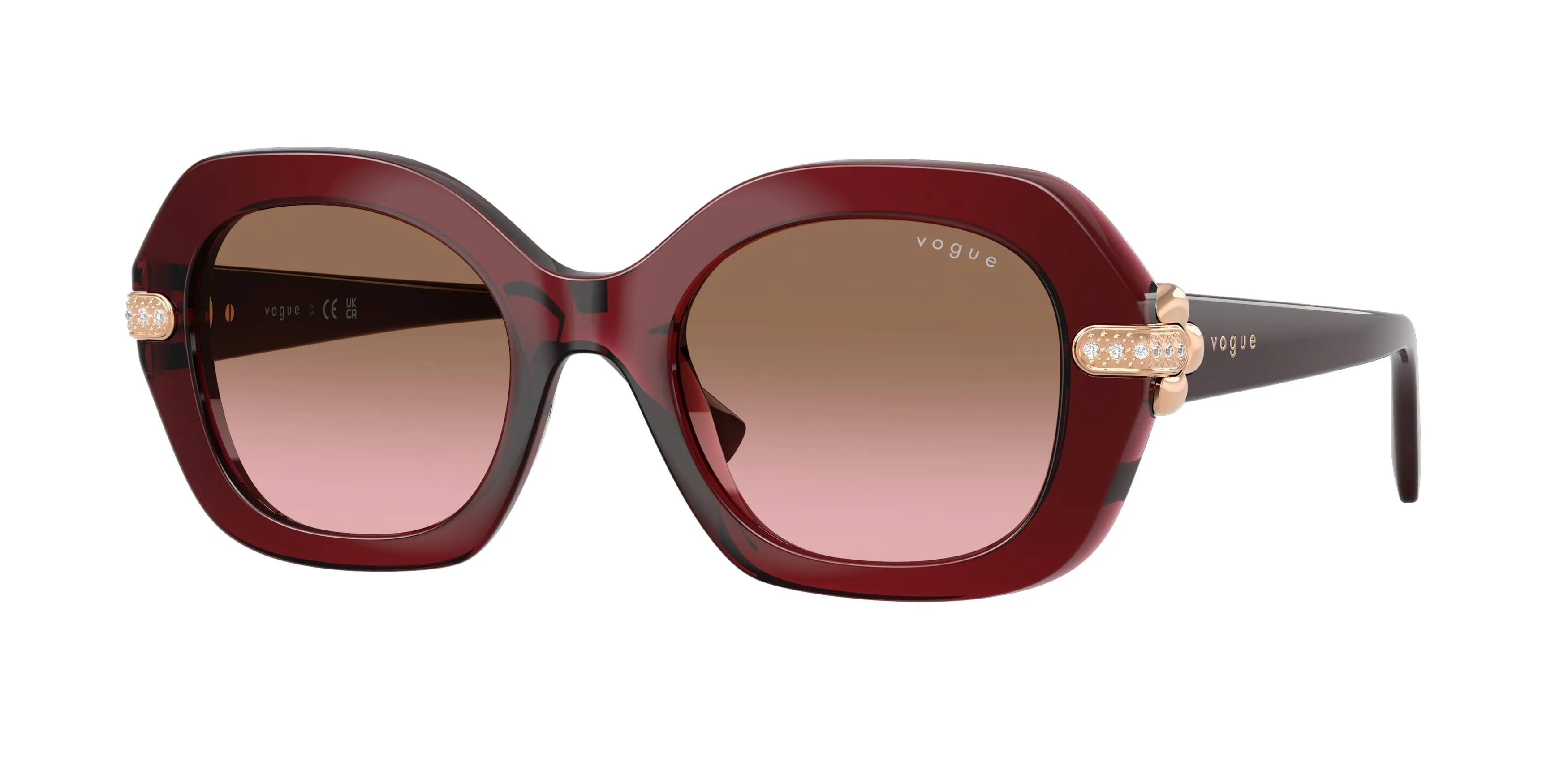 VOGUE EYEWEAR VO5706SB 328614 Occhiali da sole Nylon Rosso Rosa Geometrica Normale Sfumato - immagine 1