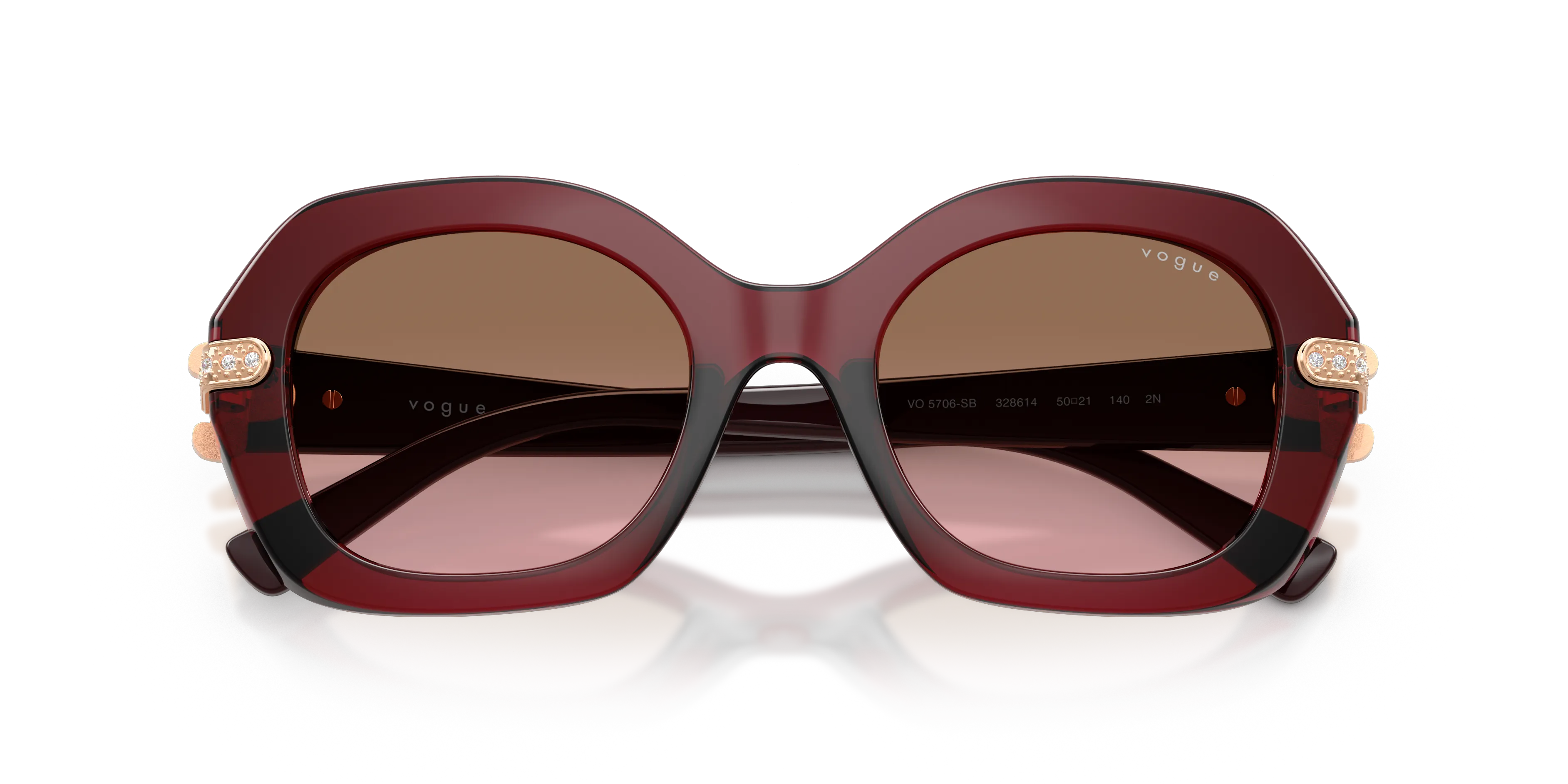 VOGUE EYEWEAR VO5706SB 328614 Occhiali da sole Nylon Rosso Rosa Geometrica Normale Sfumato - immagine 2