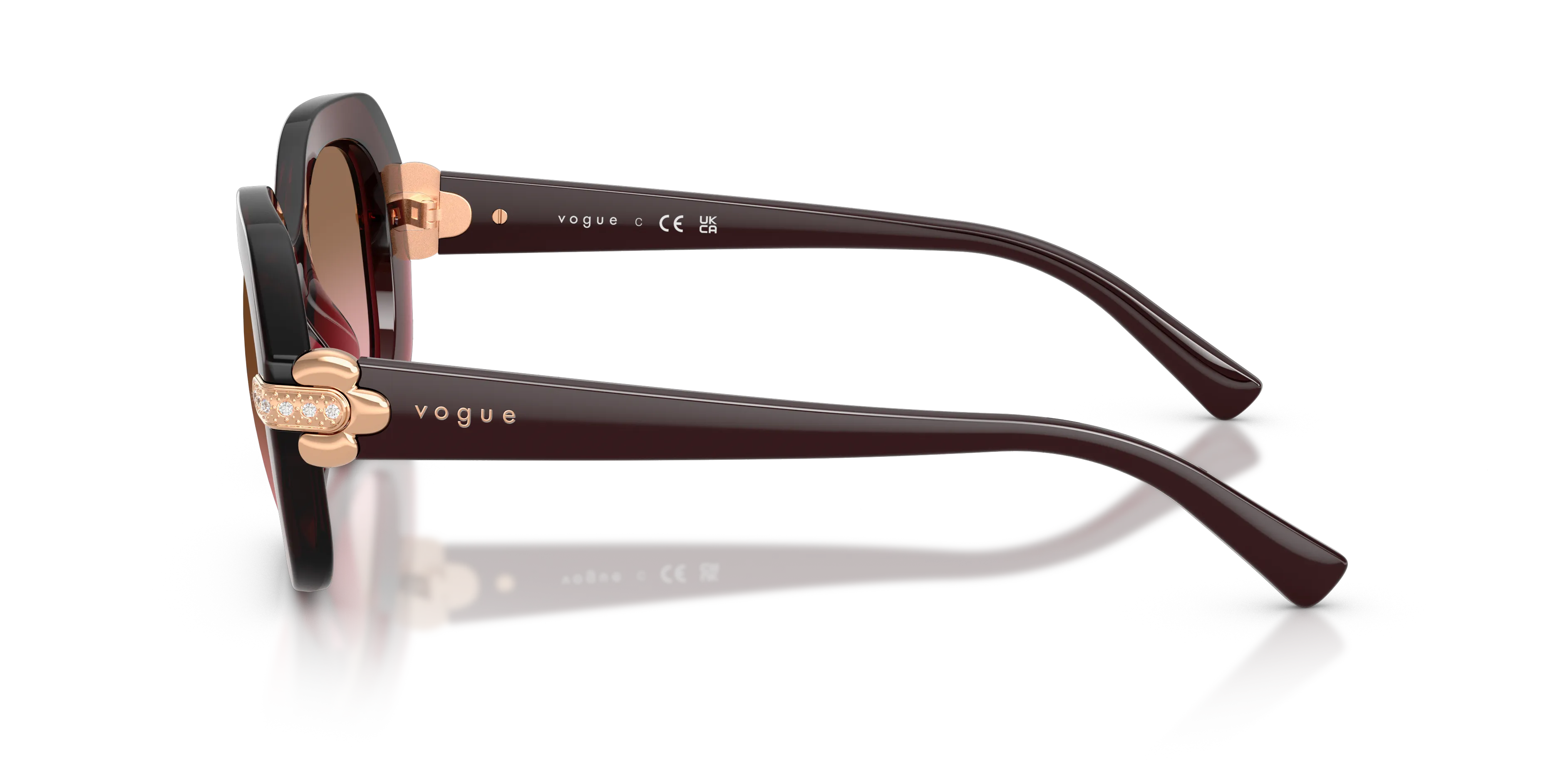 VOGUE EYEWEAR VO5706SB 328614 Occhiali da sole Nylon Rosso Rosa Geometrica Normale Sfumato - immagine 4