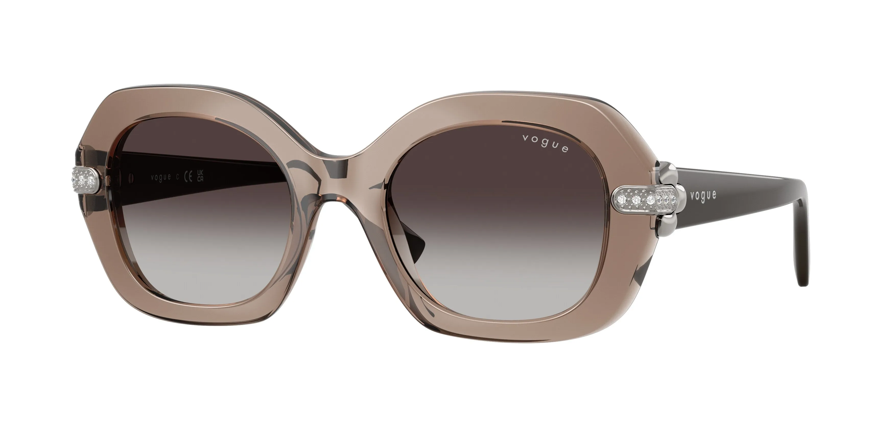 VOGUE EYEWEAR VO5706SB 29408G Occhiali da sole Nylon Marrone Grigio Geometrica Normale Sfumato - immagine 1