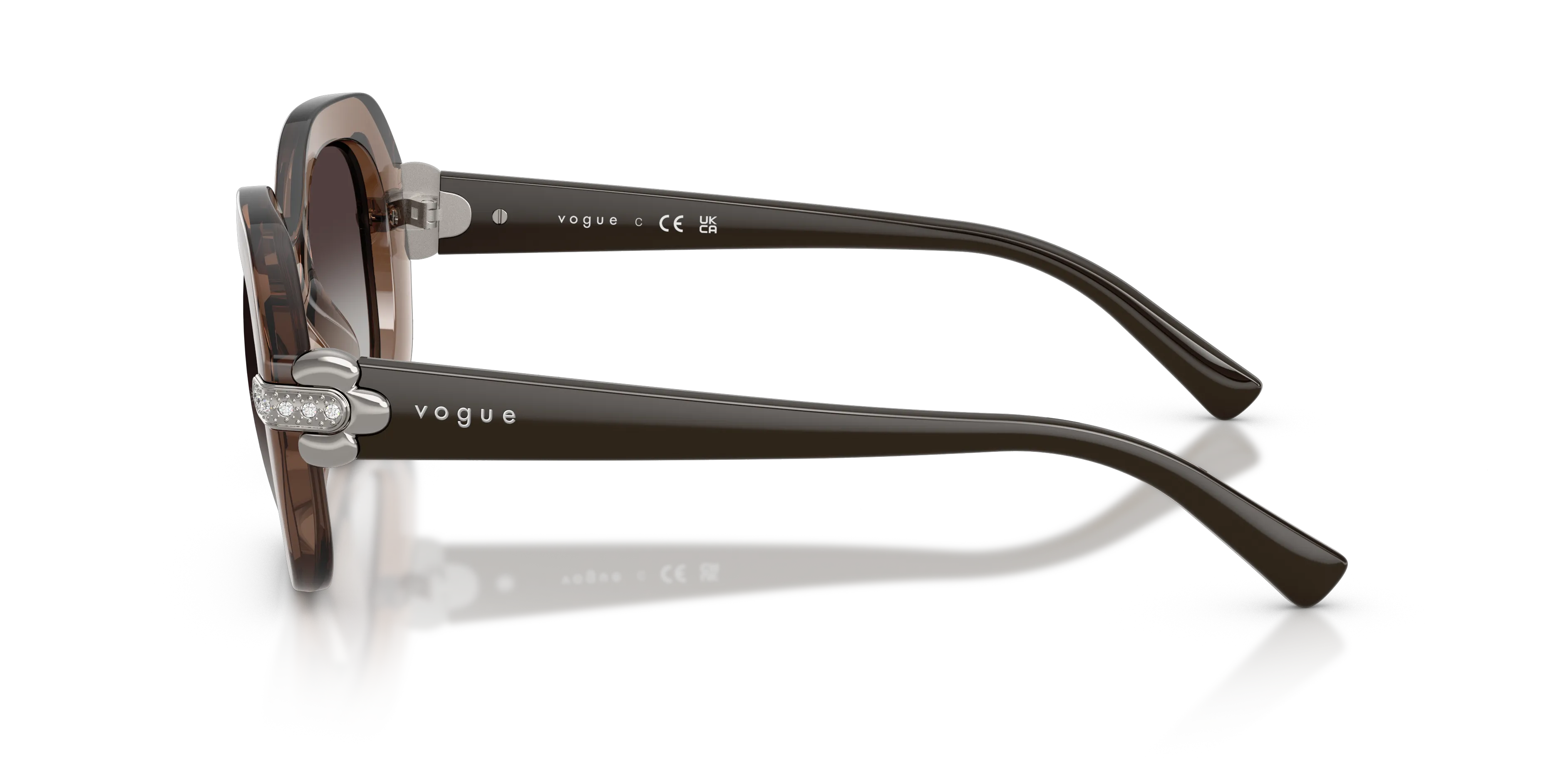 VOGUE EYEWEAR VO5706SB 29408G Occhiali da sole Nylon Marrone Grigio Geometrica Normale Sfumato - immagine 4