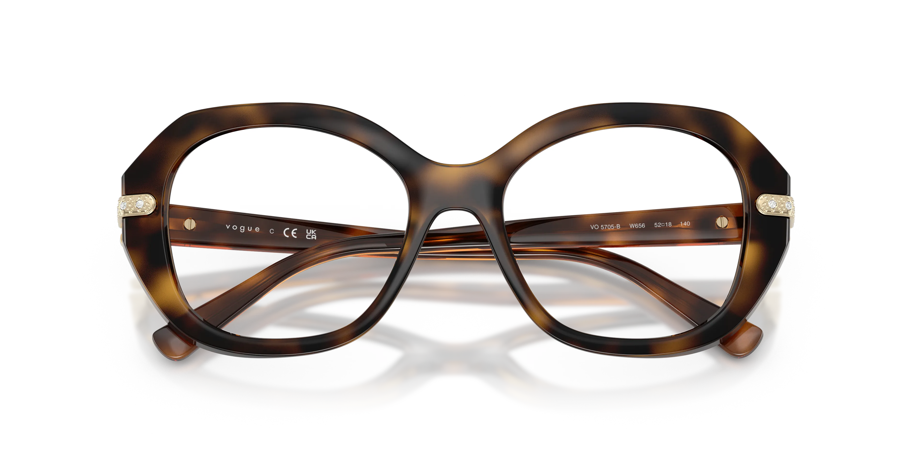 VOGUE EYEWEAR VO5705B W656 Montature da vista Nylon Marrone Trasparente Geometrica Normale - immagine 2