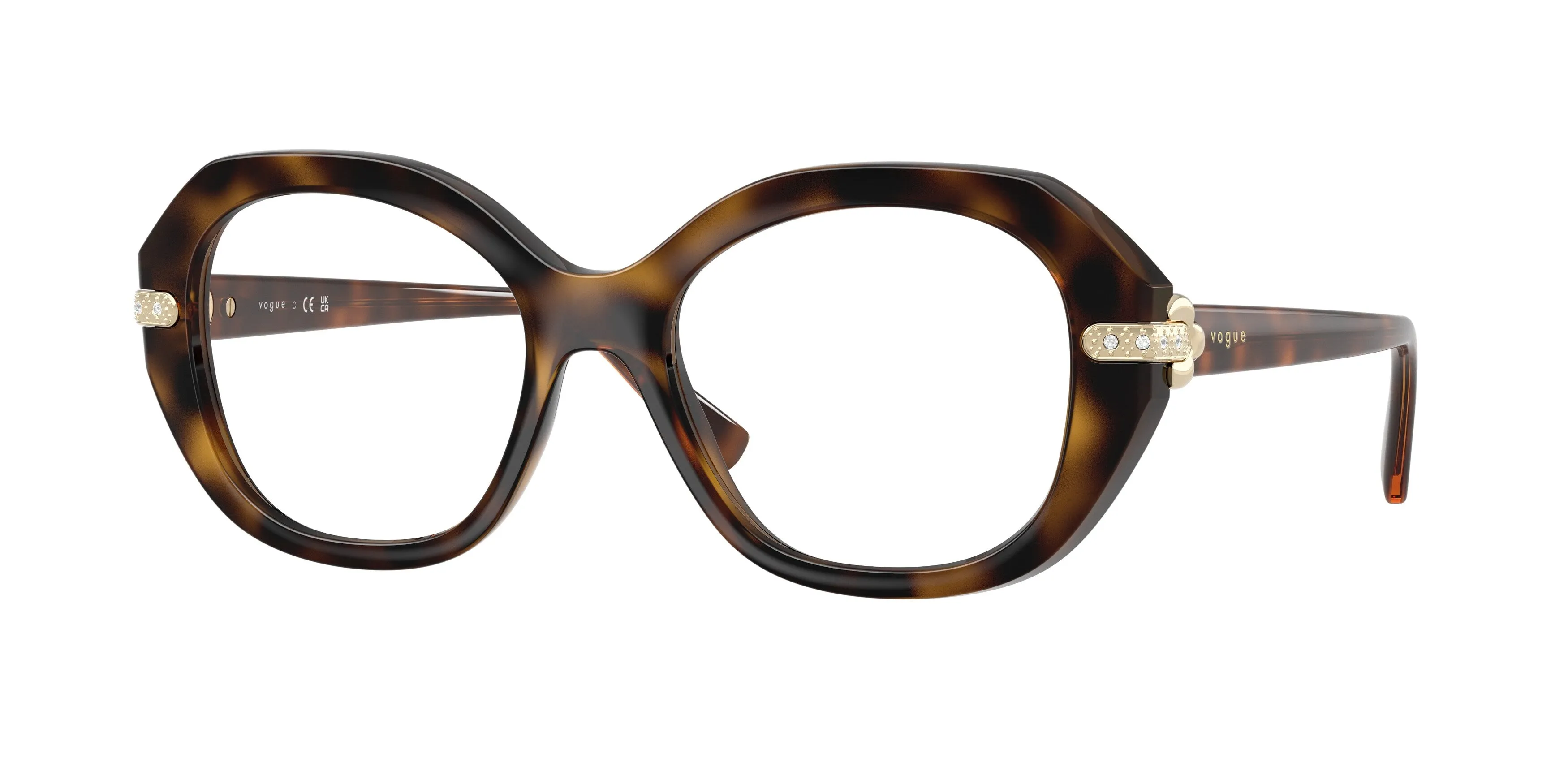 VOGUE EYEWEAR VO5705B W656 Montature da vista Nylon Marrone Trasparente Geometrica Normale - immagine 1