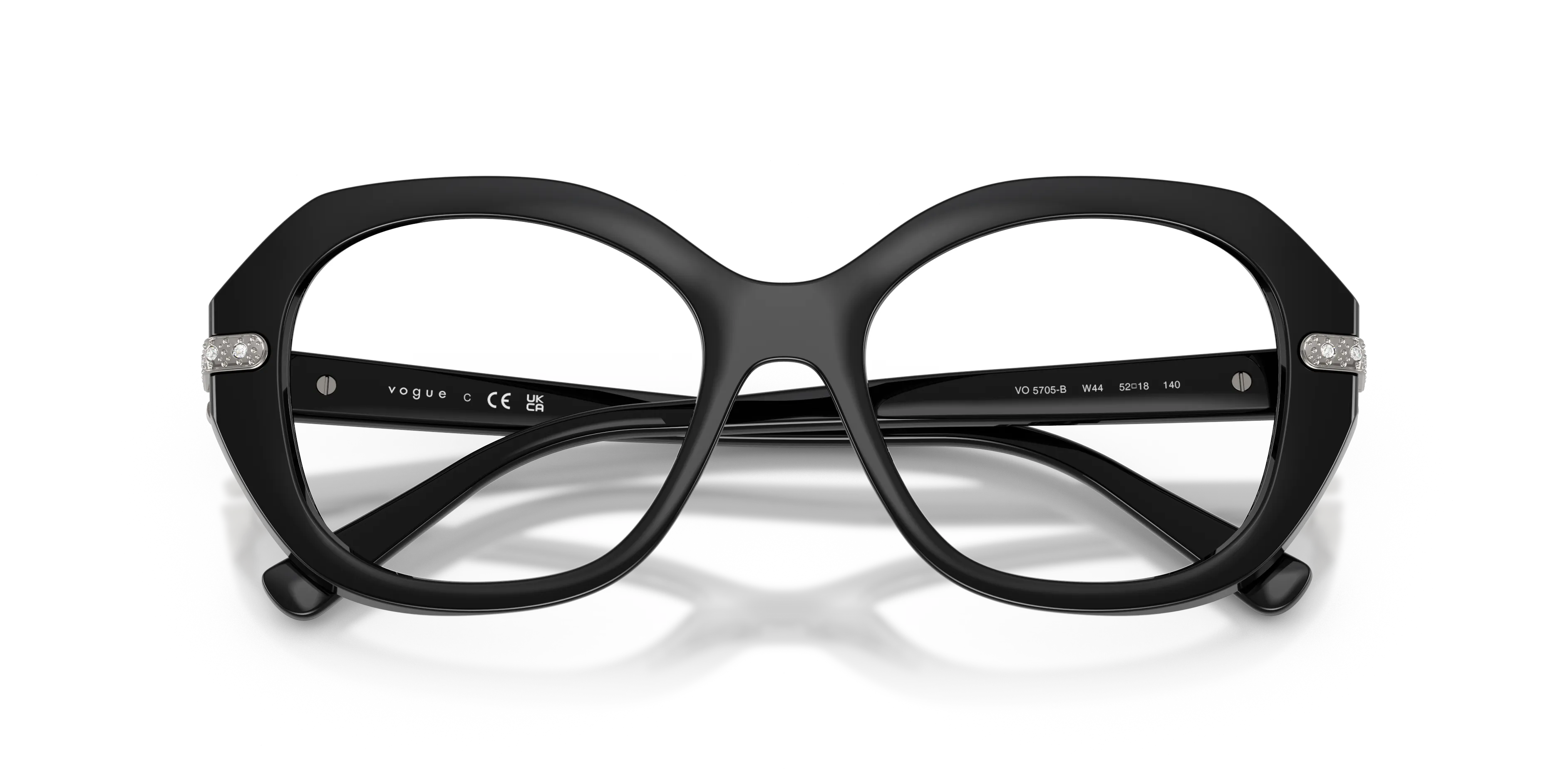 VOGUE EYEWEAR VO5705B W44 Montature da vista Nylon Nero Trasparente Geometrica Normale - immagine 2