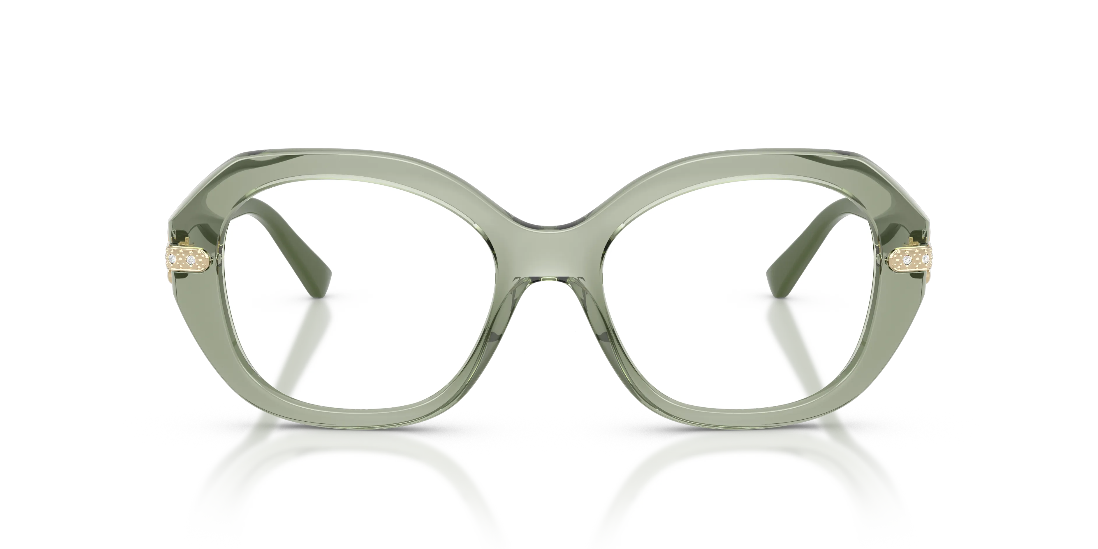 VOGUE EYEWEAR VO5705B 3022 Montature da vista Nylon Verde Trasparente Geometrica Normale - immagine 3