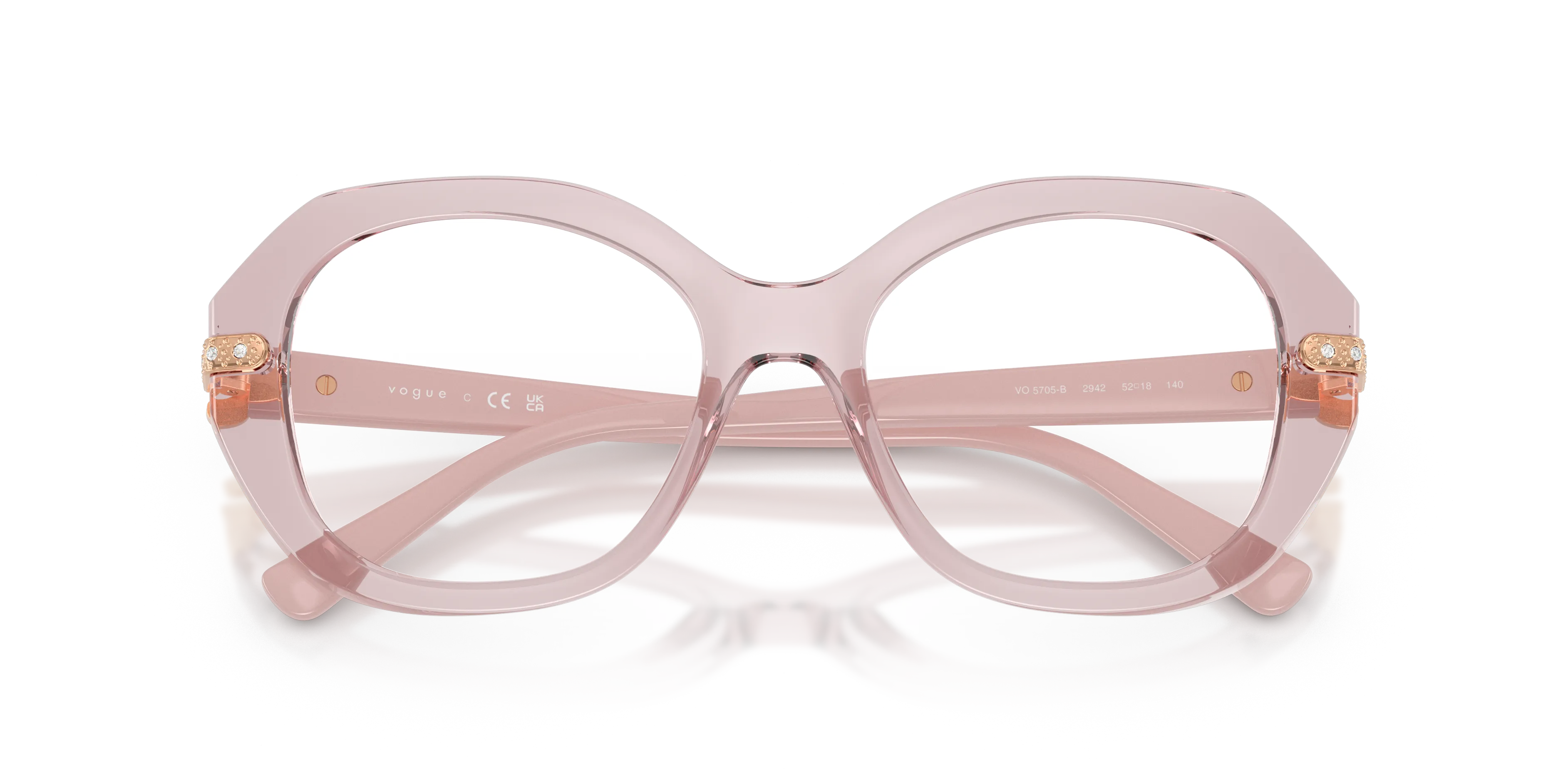 VOGUE EYEWEAR VO5705B 2942 Montature da vista Nylon Rosa Trasparente Geometrica Normale - immagine 2