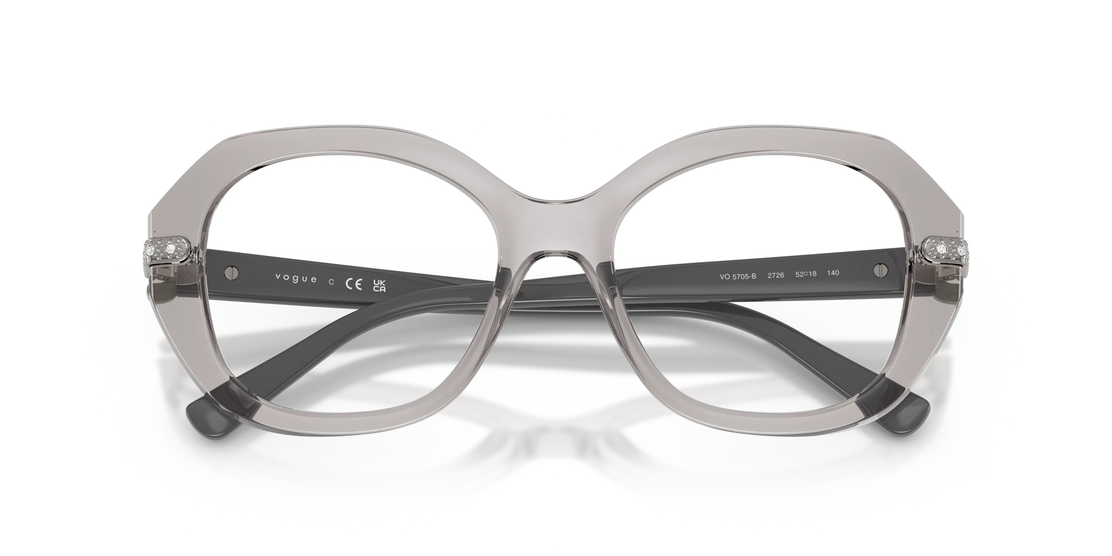 VOGUE EYEWEAR VO5705B 2726 Montature da vista Nylon Grigio Trasparente Geometrica Normale - immagine 2