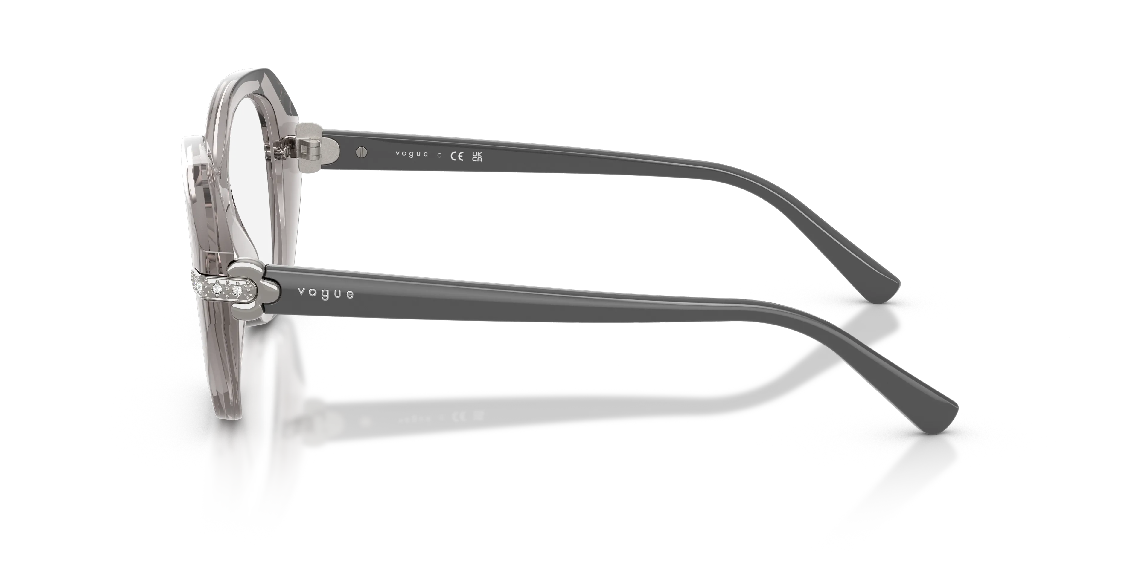 VOGUE EYEWEAR VO5705B 2726 Montature da vista Nylon Grigio Trasparente Geometrica Normale - immagine 4