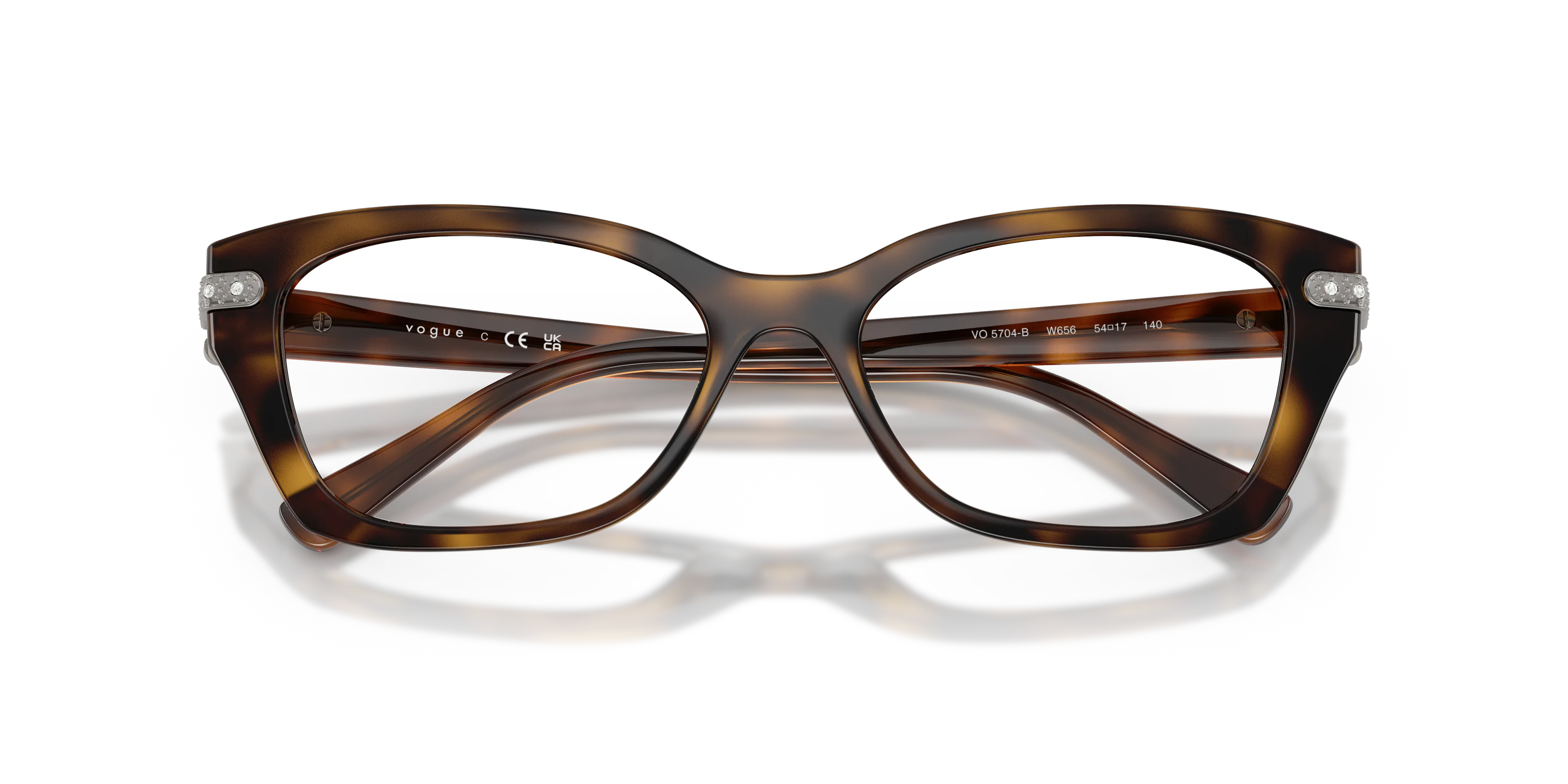 VOGUE EYEWEAR VO5704B W656 Montature da vista Nylon Marrone Trasparente Cat Eye Normale - immagine 2