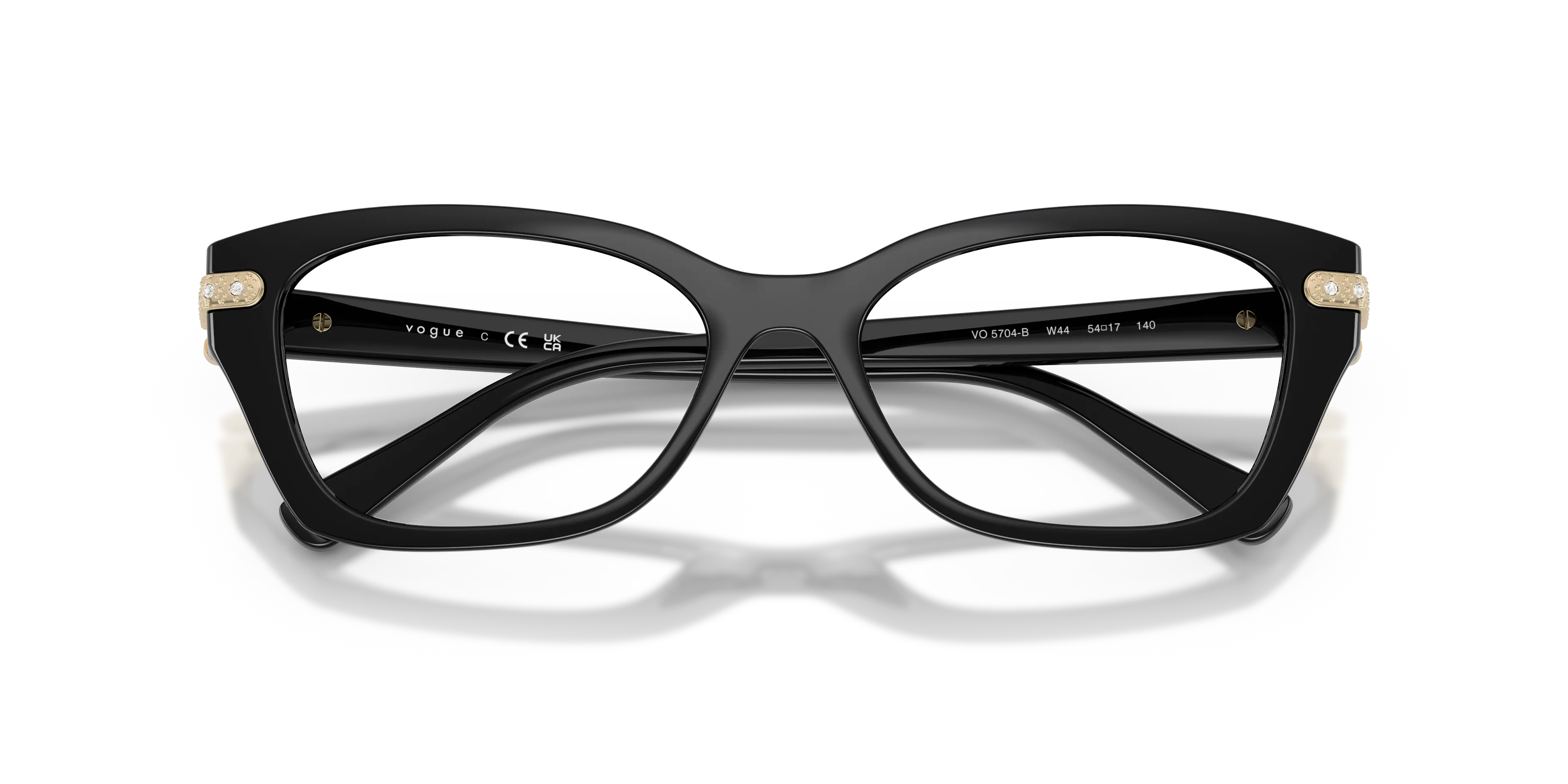 VOGUE EYEWEAR VO5704B W44 Montature da vista Nylon Nero Trasparente Cat Eye Normale - immagine 2