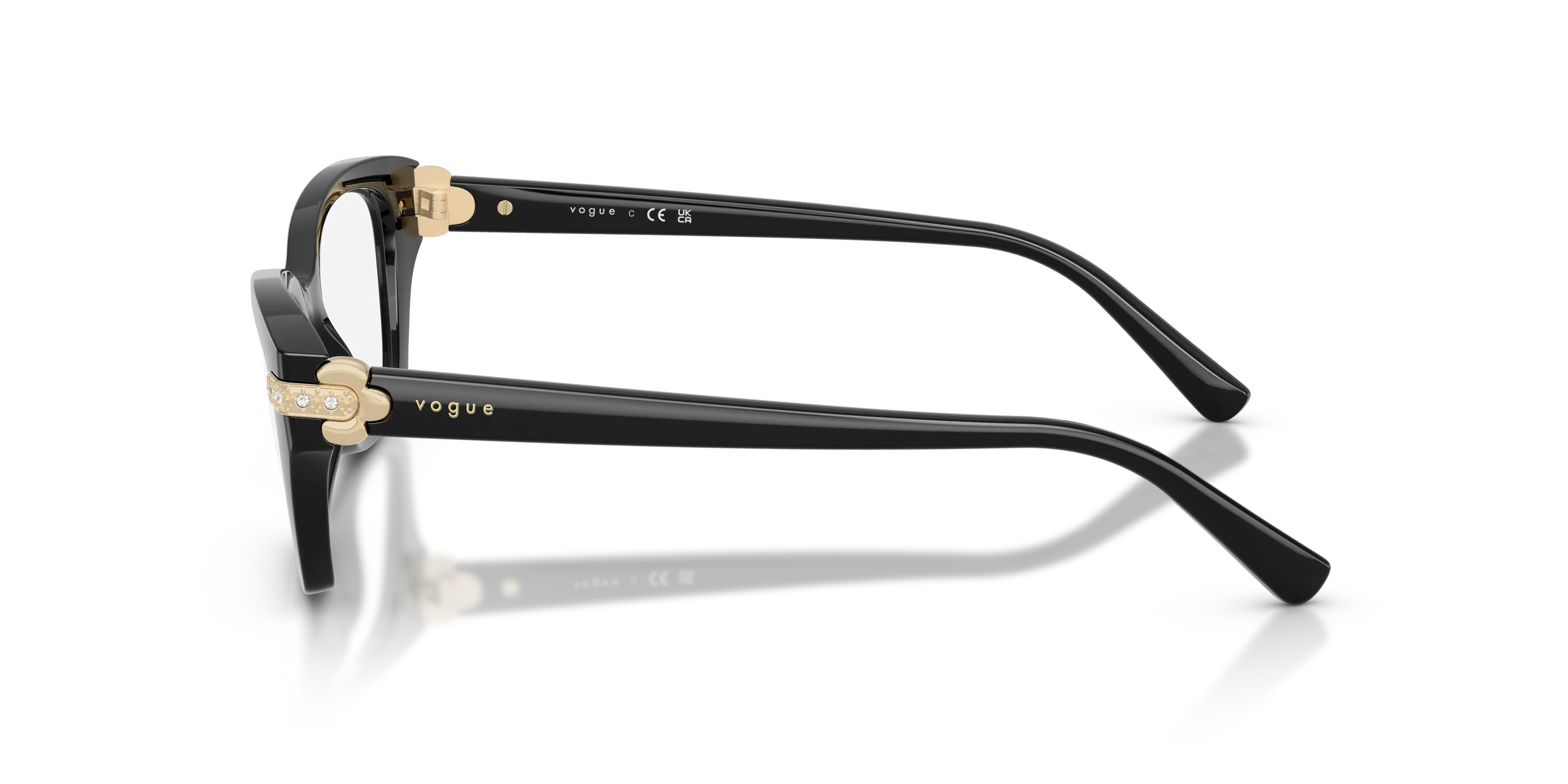 VOGUE EYEWEAR VO5704B W44 Montature da vista Nylon Nero Trasparente Cat Eye Normale - immagine 4