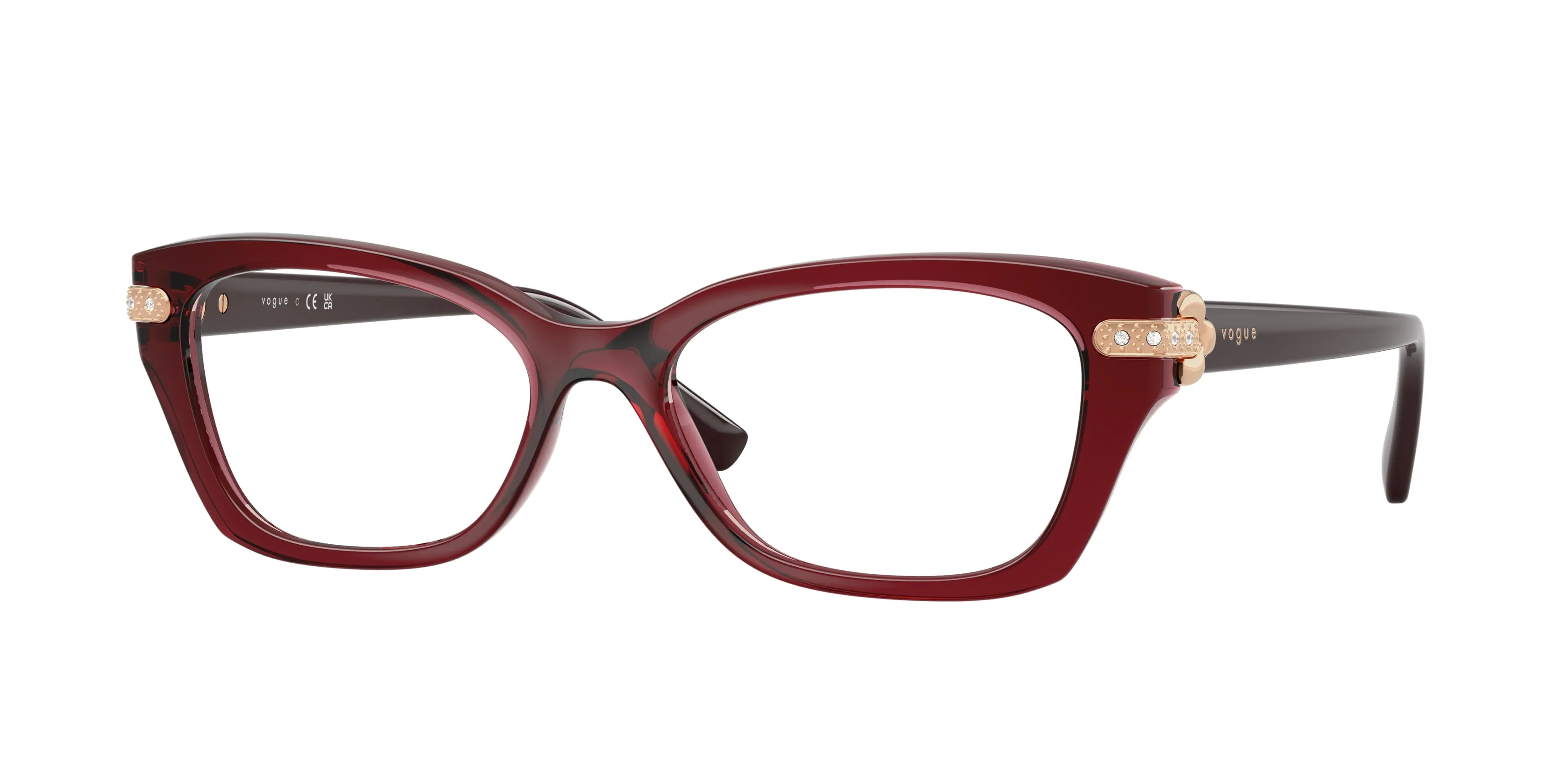 VOGUE EYEWEAR VO5704B 3286 Montature da vista Nylon Rosso Trasparente Cat Eye Normale - immagine 1