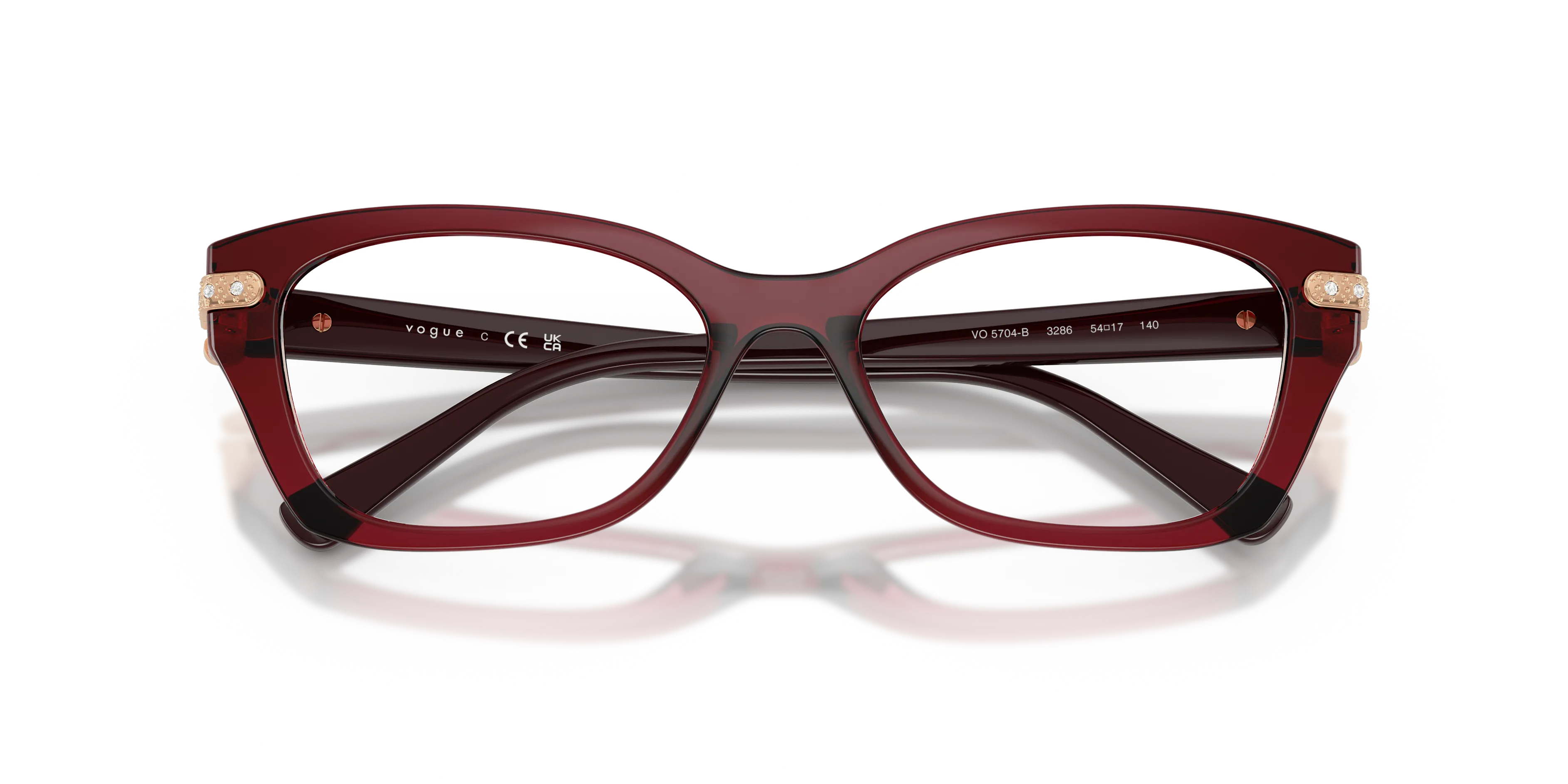 VOGUE EYEWEAR VO5704B 3286 Montature da vista Nylon Rosso Trasparente Cat Eye Normale - immagine 2