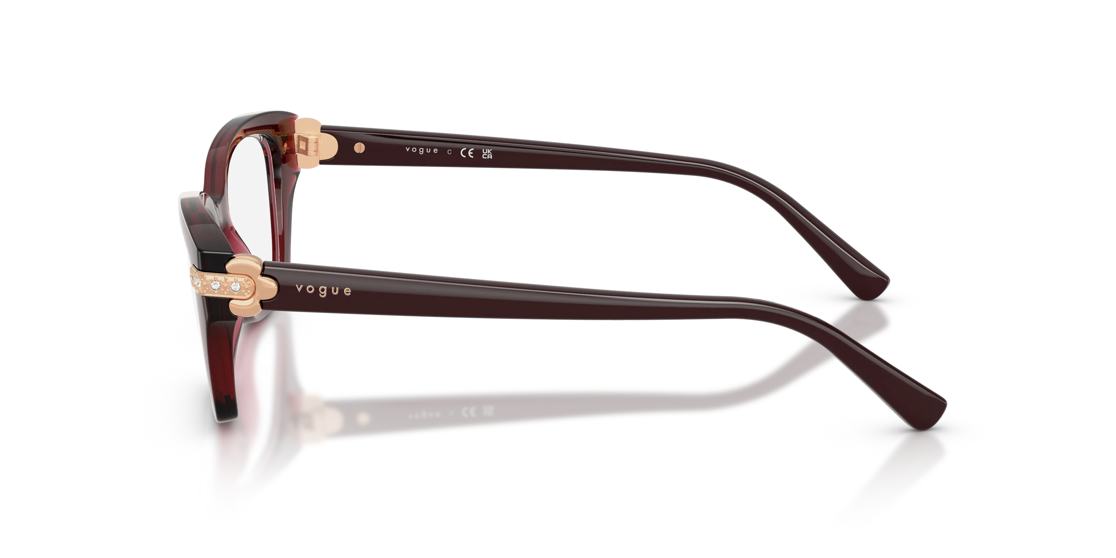 VOGUE EYEWEAR VO5704B 3286 Montature da vista Nylon Rosso Trasparente Cat Eye Normale - immagine 4