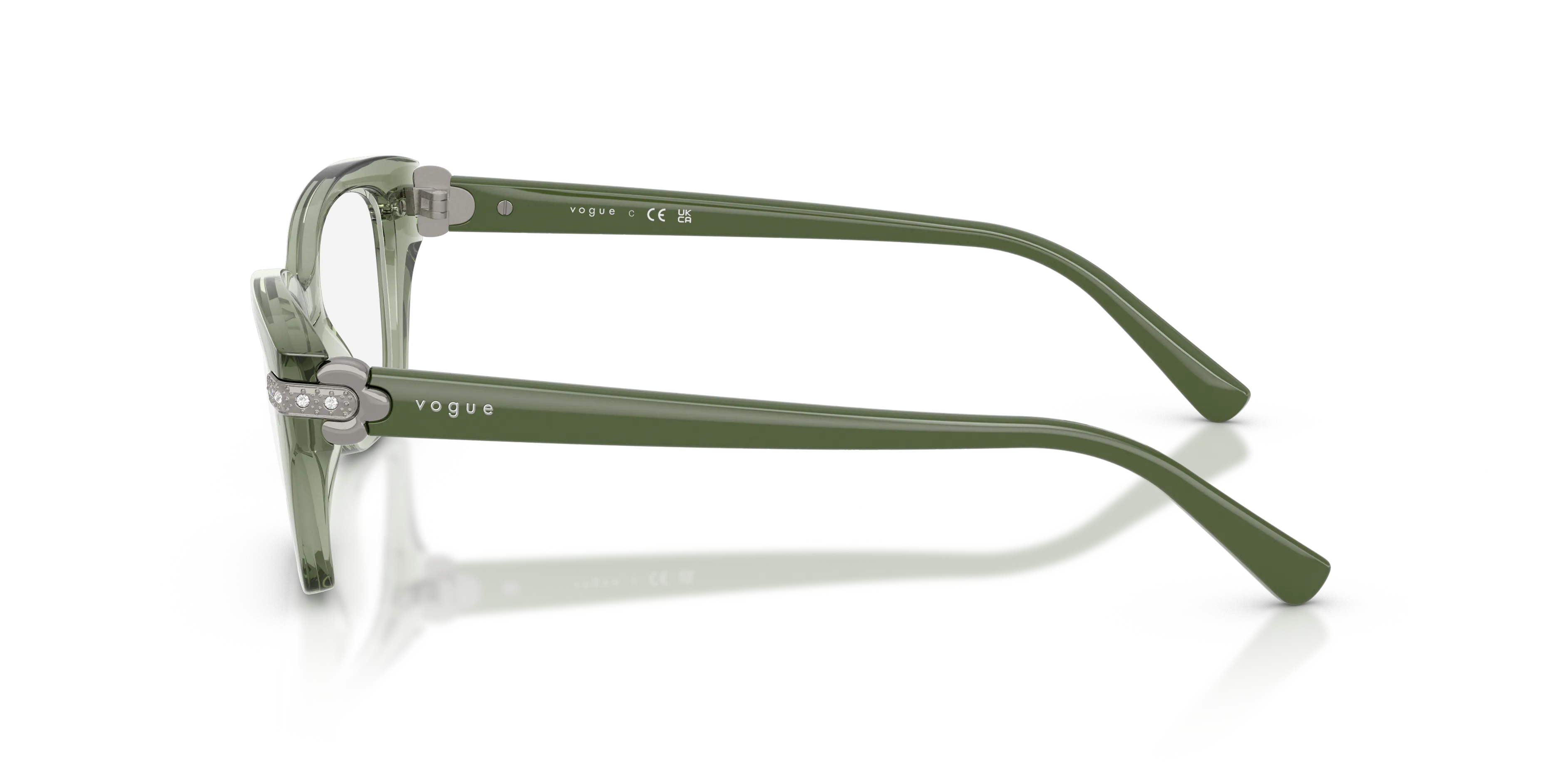 VOGUE EYEWEAR VO5704B 3022 Montature da vista Nylon Verde Trasparente Cat Eye Normale - immagine 4