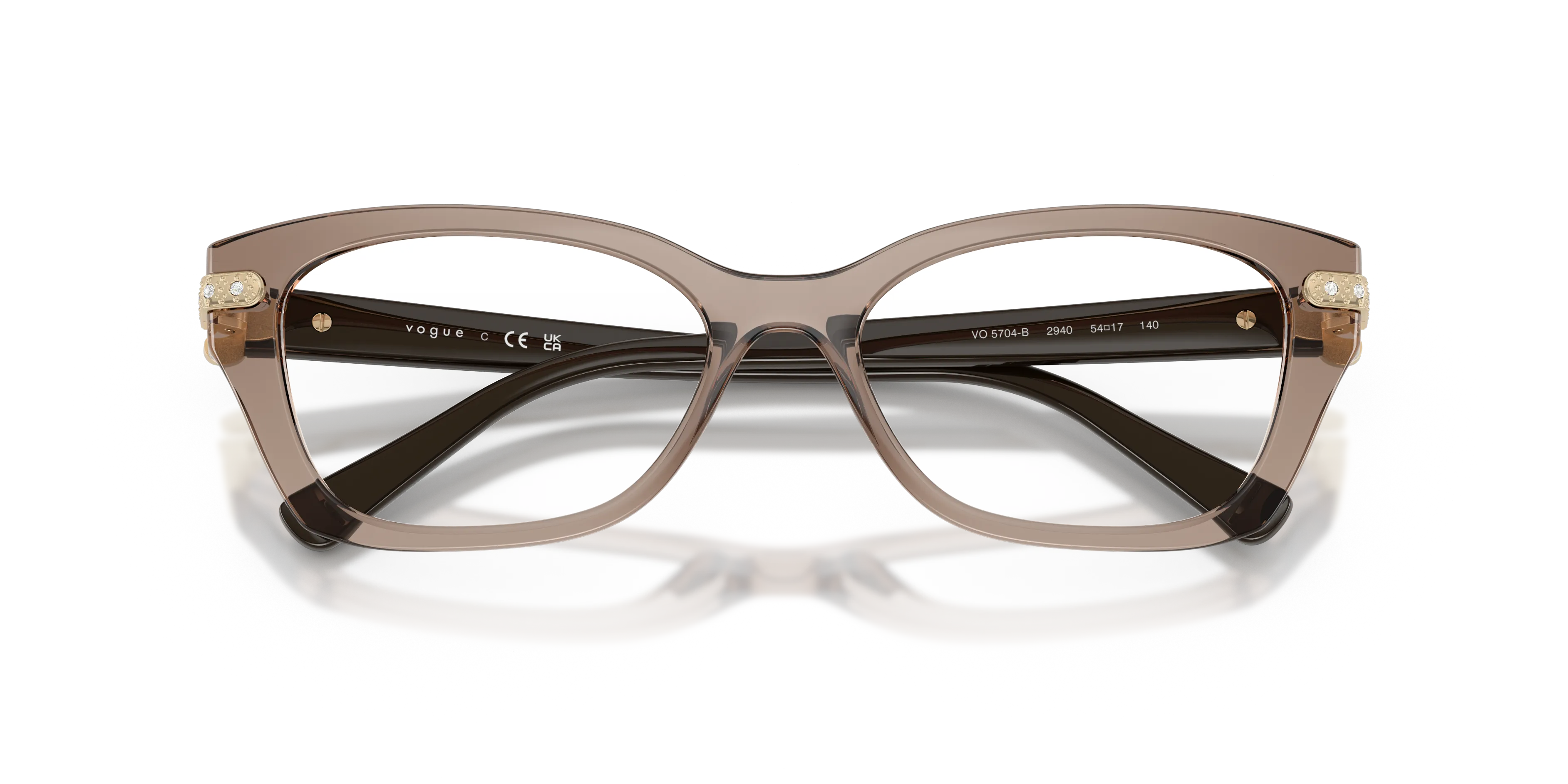 VOGUE EYEWEAR VO5704B 2940 Montature da vista Nylon Marrone Trasparente Cat Eye Normale - immagine 2