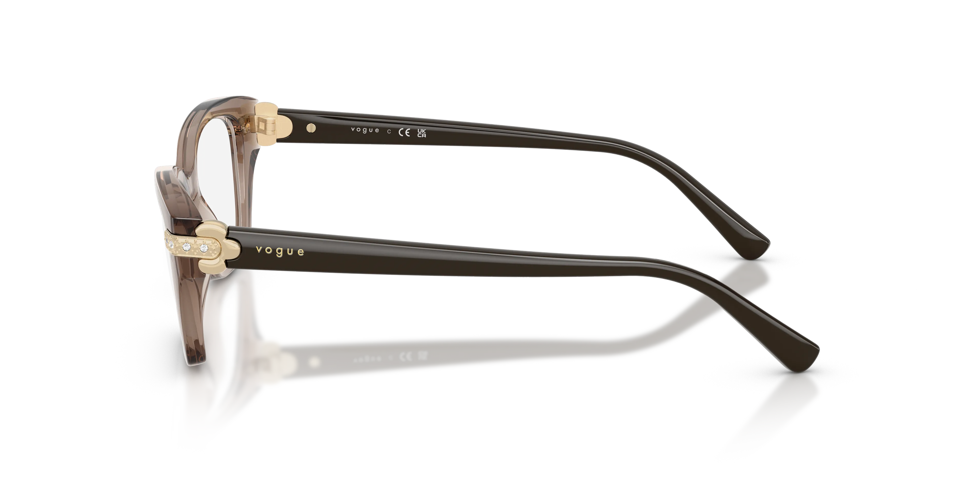 VOGUE EYEWEAR VO5704B 2940 Montature da vista Nylon Marrone Trasparente Cat Eye Normale - immagine 4