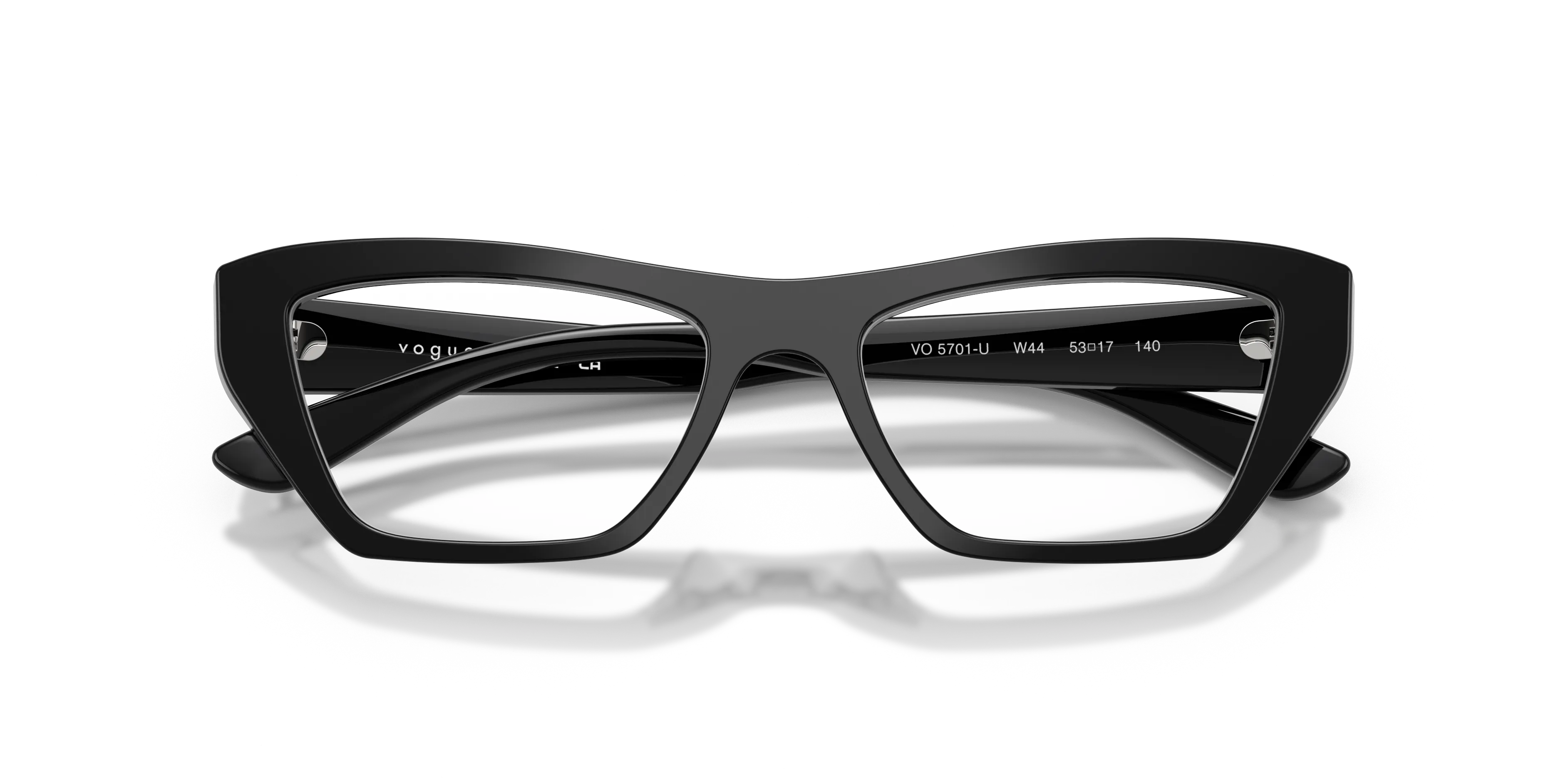 VOGUE EYEWEAR VO5701U W44 Montature da vista Acetato Nero Trasparente Cat Eye Normale - immagine 2
