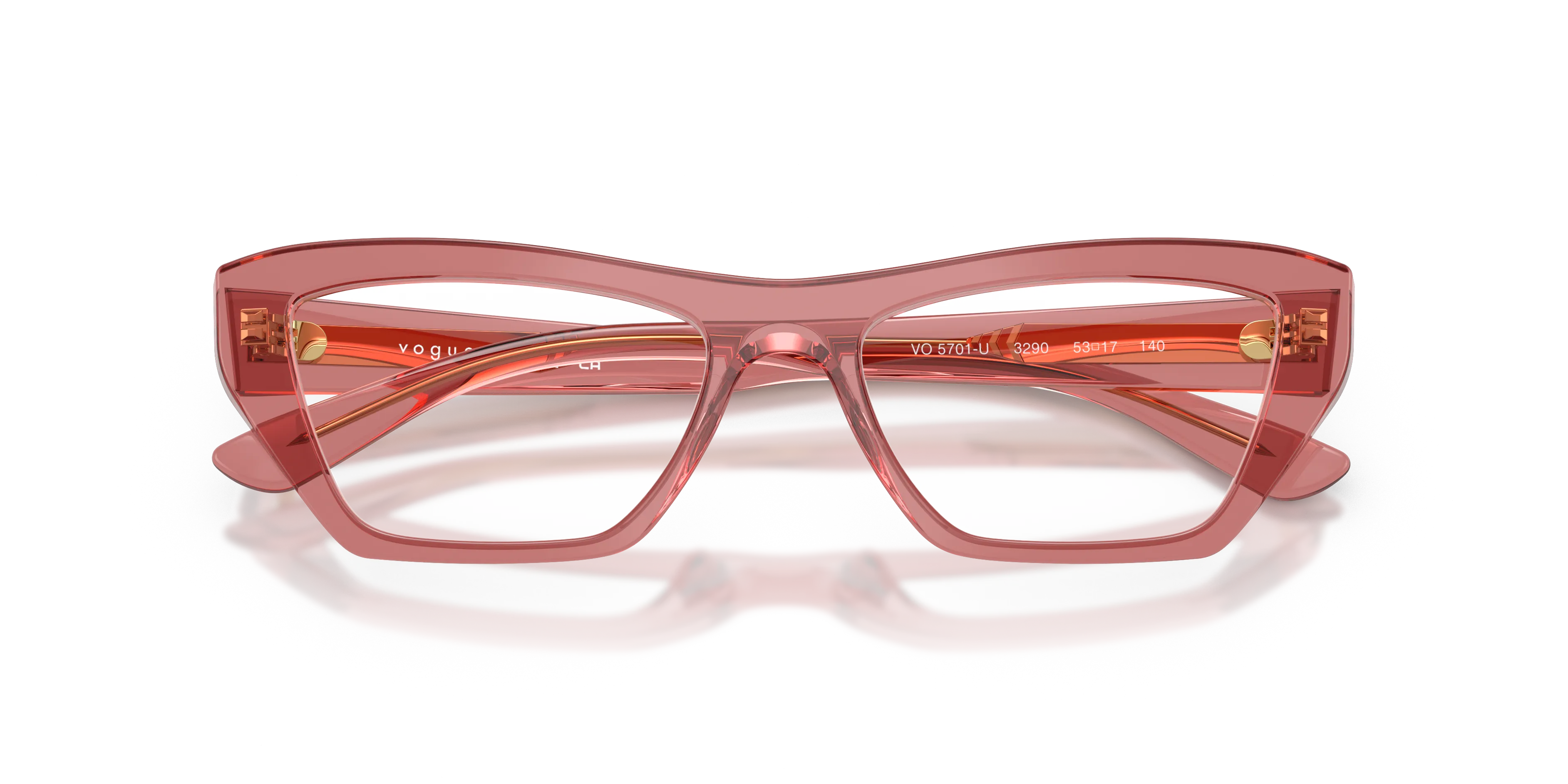 VOGUE EYEWEAR VO5701U 3290 Montature da vista Acetato Rosa Trasparente Cat Eye Normale - immagine 2