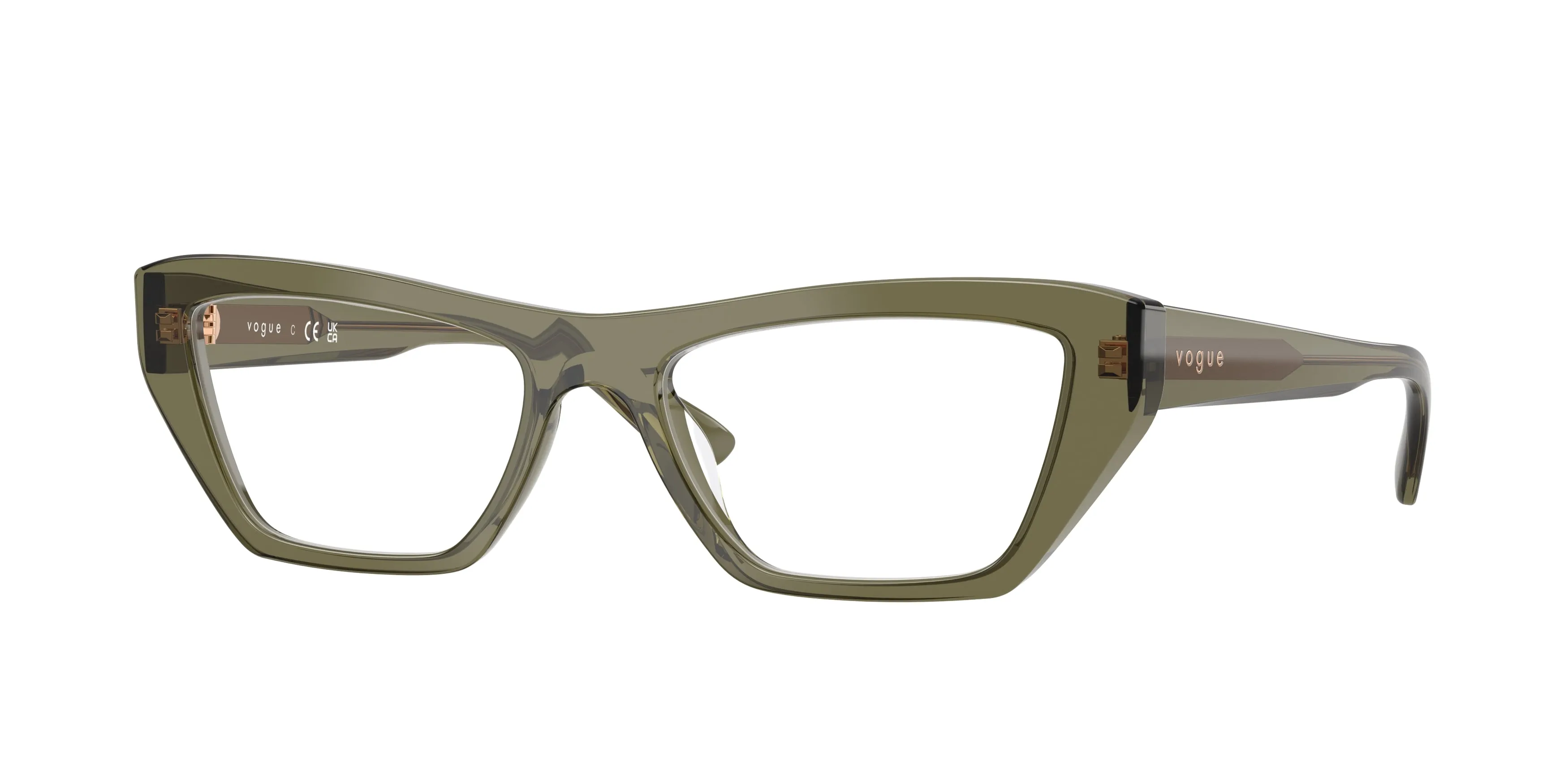 VOGUE EYEWEAR VO5701U 3289 Montature da vista Acetato Verde Trasparente Cat Eye Normale - immagine 1
