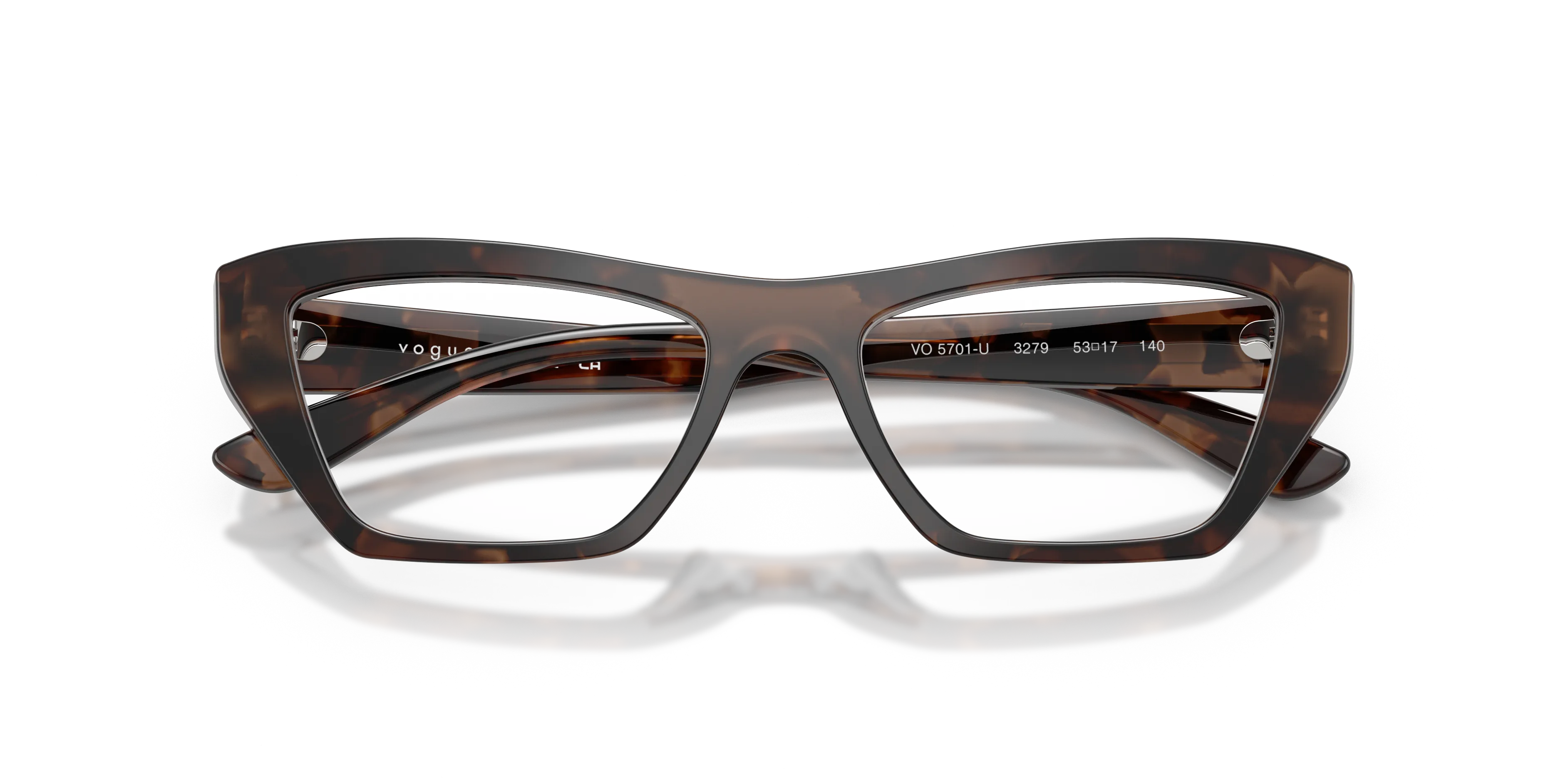VOGUE EYEWEAR VO5701U 3279 Montature da vista Acetato Marrone Trasparente Cat Eye Normale - immagine 2