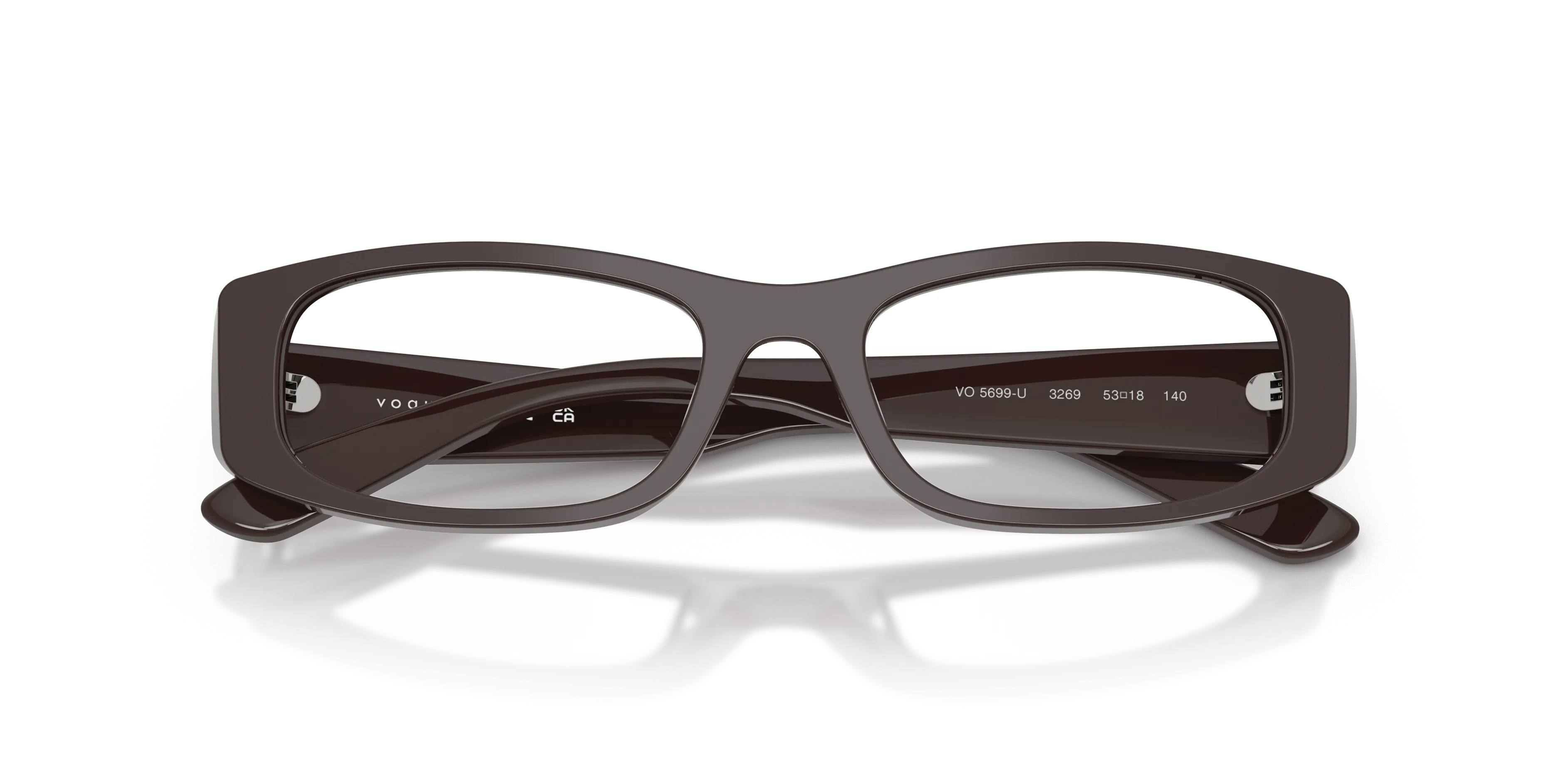 VOGUE EYEWEAR VO5699U 3269 Montature da vista Acetato Marrone Trasparente Pillow Normale - immagine 2