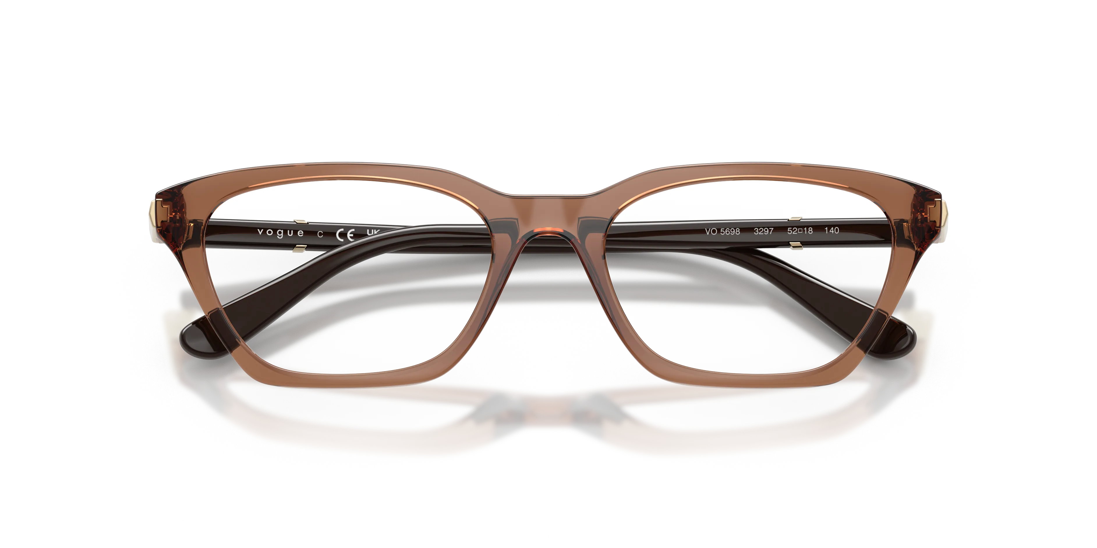 VOGUE EYEWEAR VO5698 3297 Montature da vista Nylon Marrone Trasparente Cat Eye Normale - immagine 2