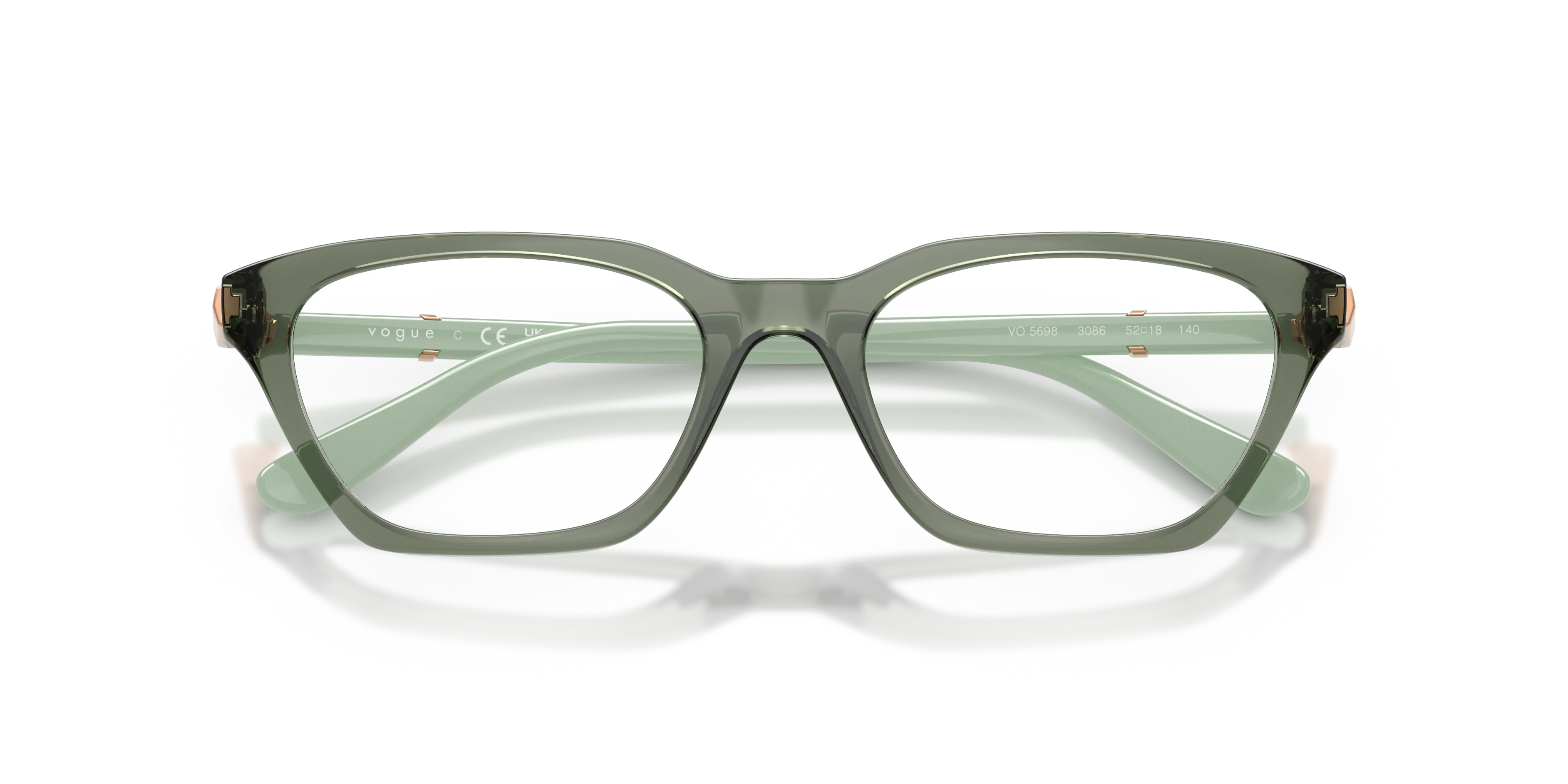 VOGUE EYEWEAR VO5698 3086 Montature da vista Nylon Verde Trasparente Cat Eye Normale - immagine 2