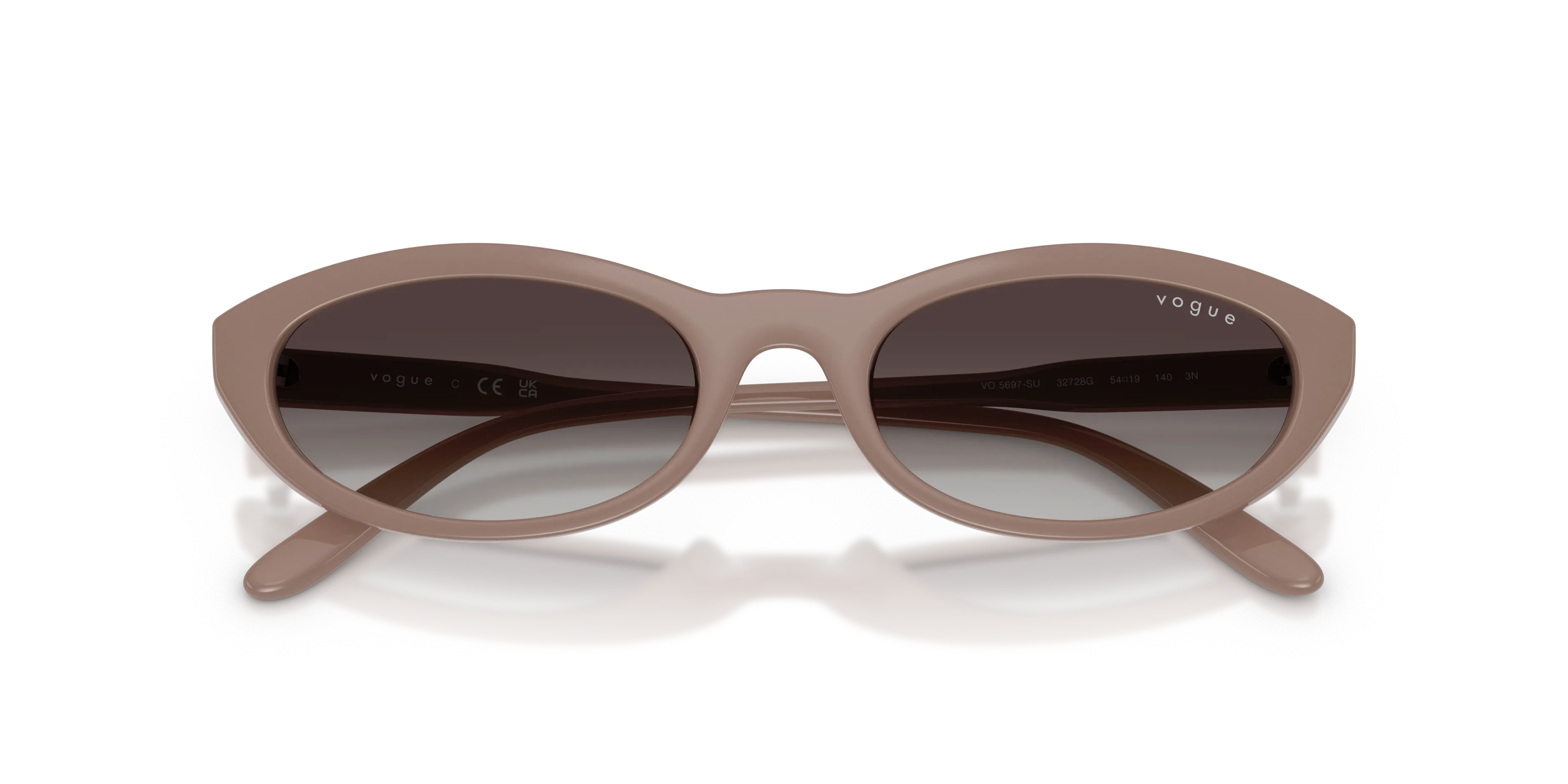 VOGUE EYEWEAR VO5697SU 32728G Occhiali da sole Nylon Marrone Grigio Rotonda Normale Sfumato - immagine 2