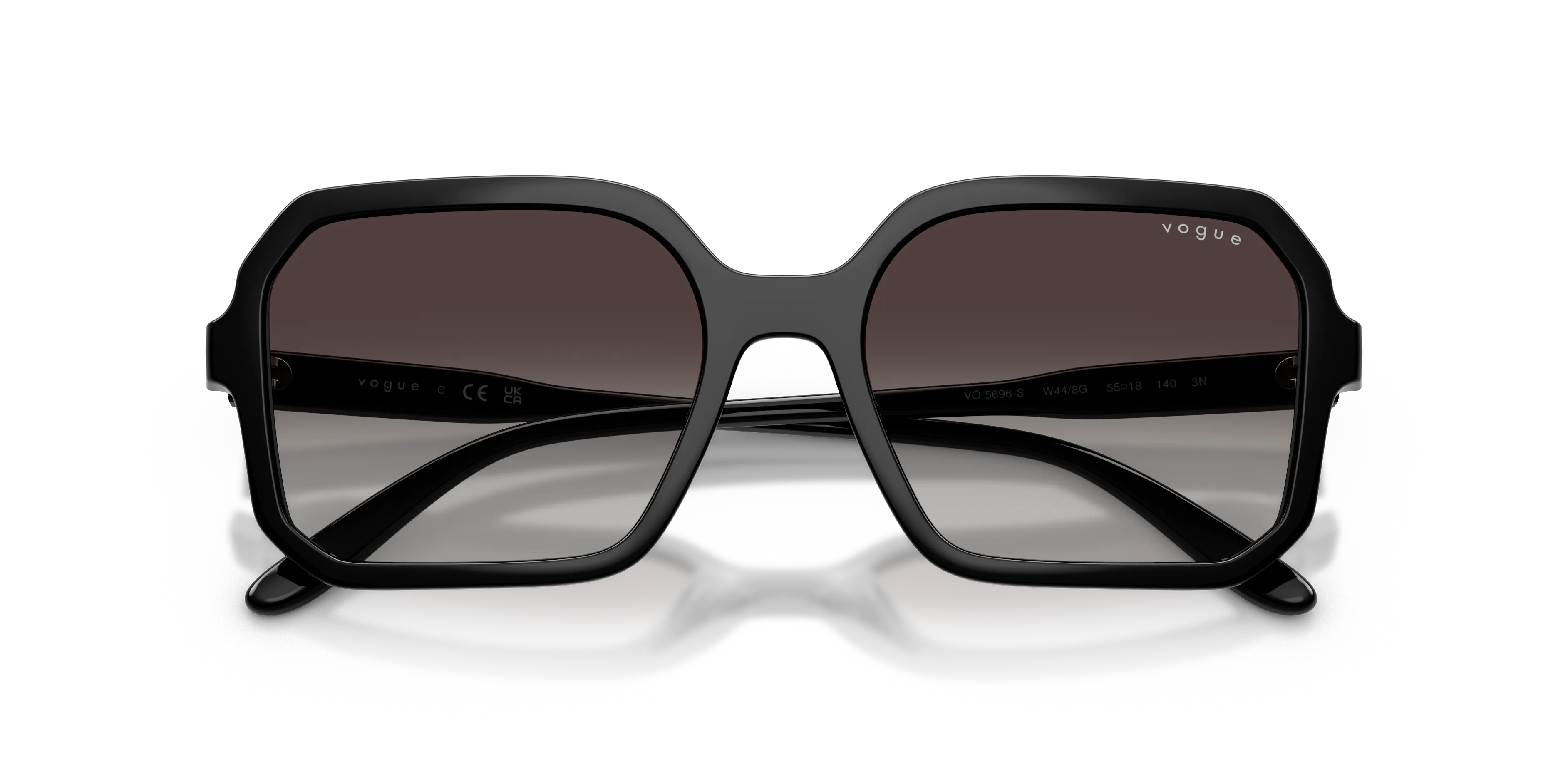 VOGUE EYEWEAR VO5696S W44/8G Occhiali da sole Nylon Nero Grigio Squadrata Normale Sfumato - immagine 2
