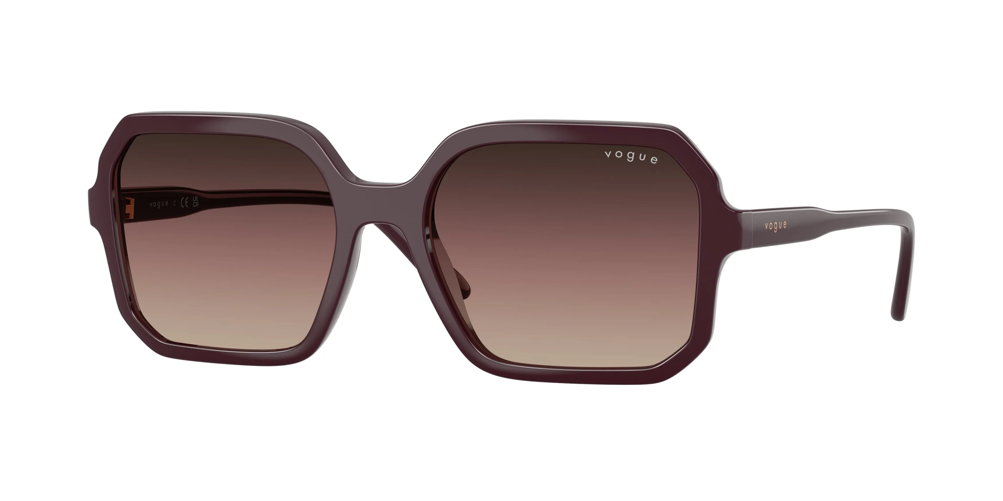 VOGUE EYEWEAR VO5696S 3284E2 Occhiali da sole Nylon Rosso Marrone Squadrata Normale Sfumato - immagine 1