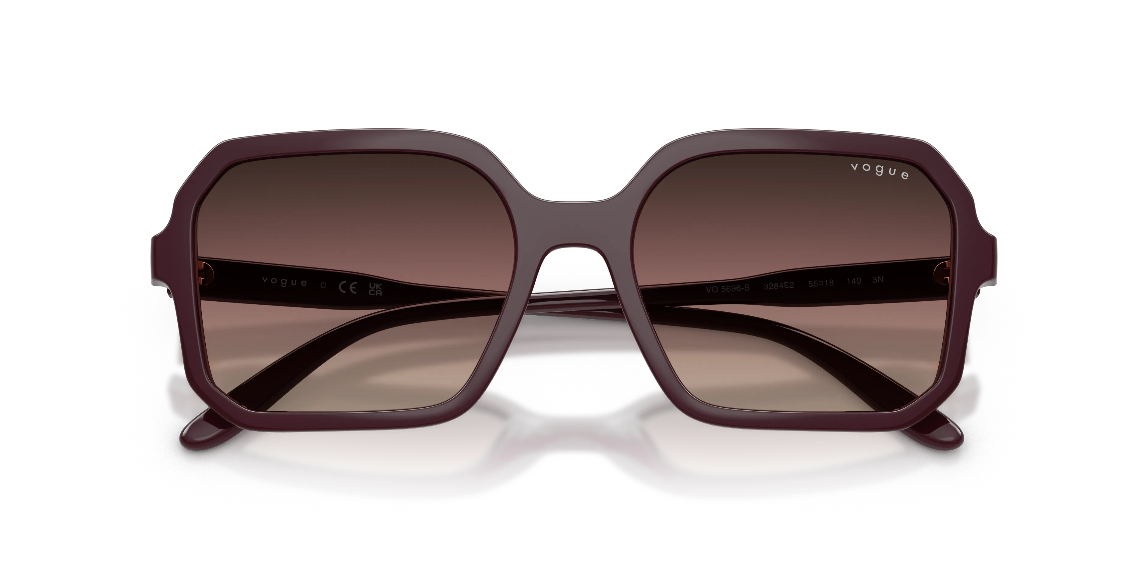 VOGUE EYEWEAR VO5696S 3284E2 Occhiali da sole Nylon Rosso Marrone Squadrata Normale Sfumato - immagine 2