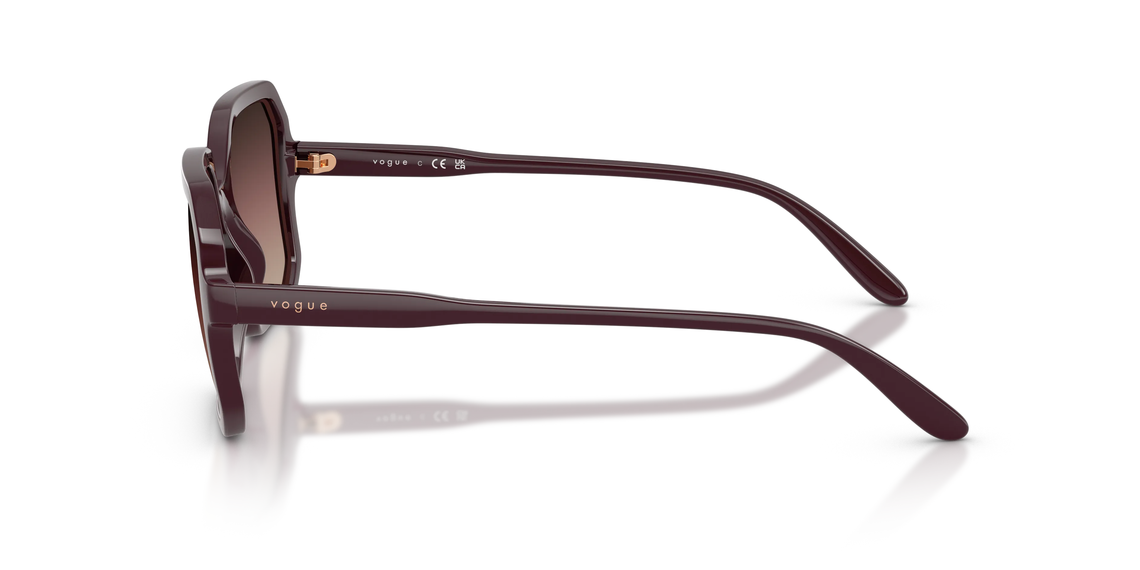VOGUE EYEWEAR VO5696S 3284E2 Occhiali da sole Nylon Rosso Marrone Squadrata Normale Sfumato - immagine 4