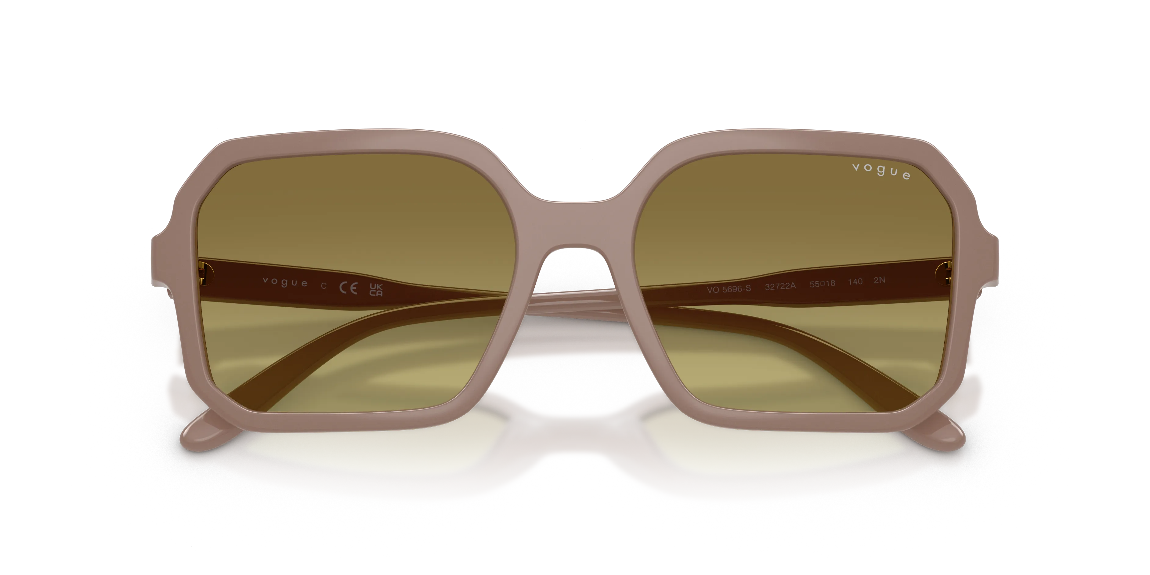 VOGUE EYEWEAR VO5696S 32722A Occhiali da sole Nylon Marrone Verde Squadrata Normale Sfumato - immagine 2