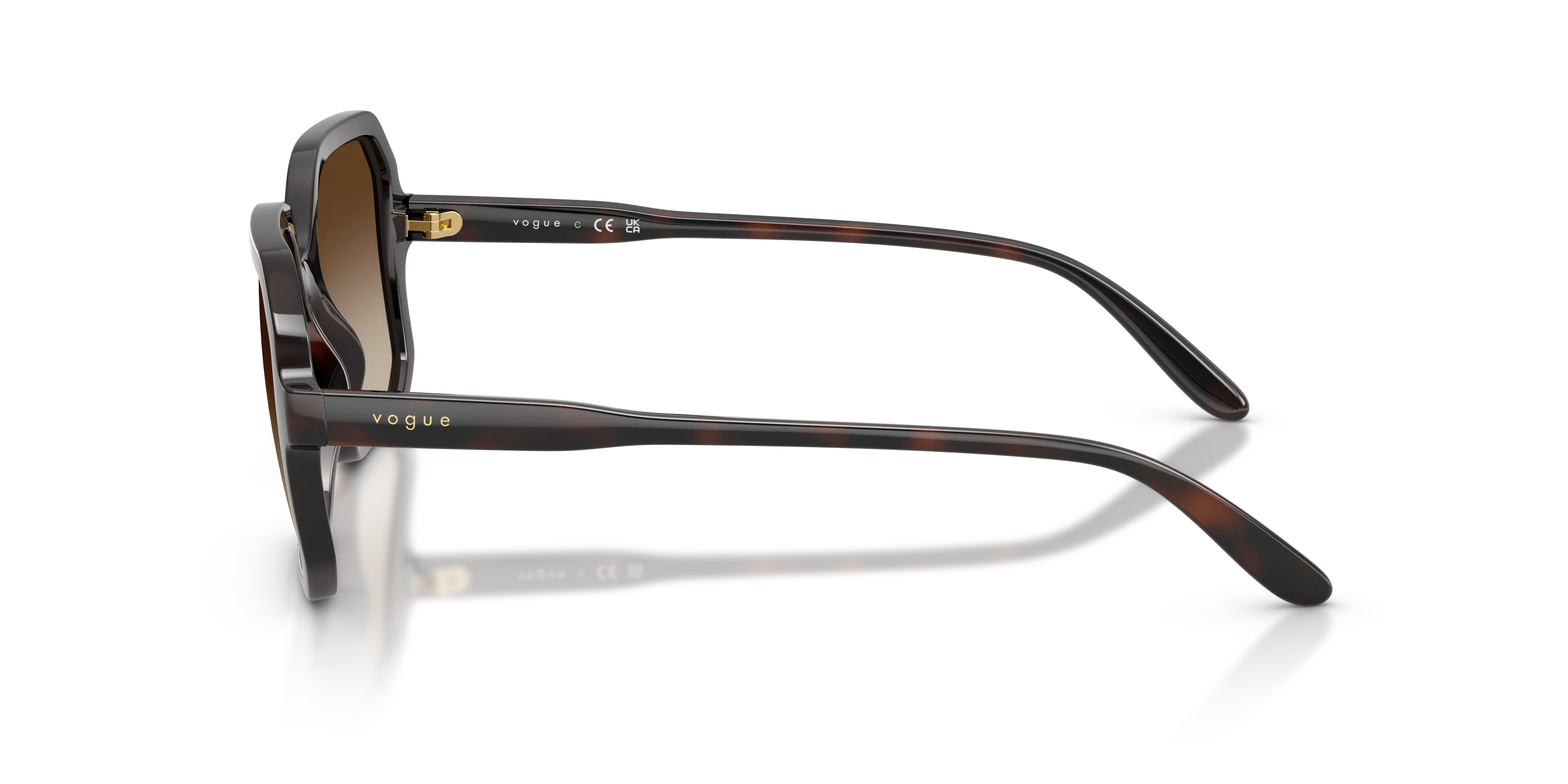 VOGUE EYEWEAR VO5696S 238613 Occhiali da sole Nylon Marrone Marrone Squadrata Normale Sfumato - immagine 4