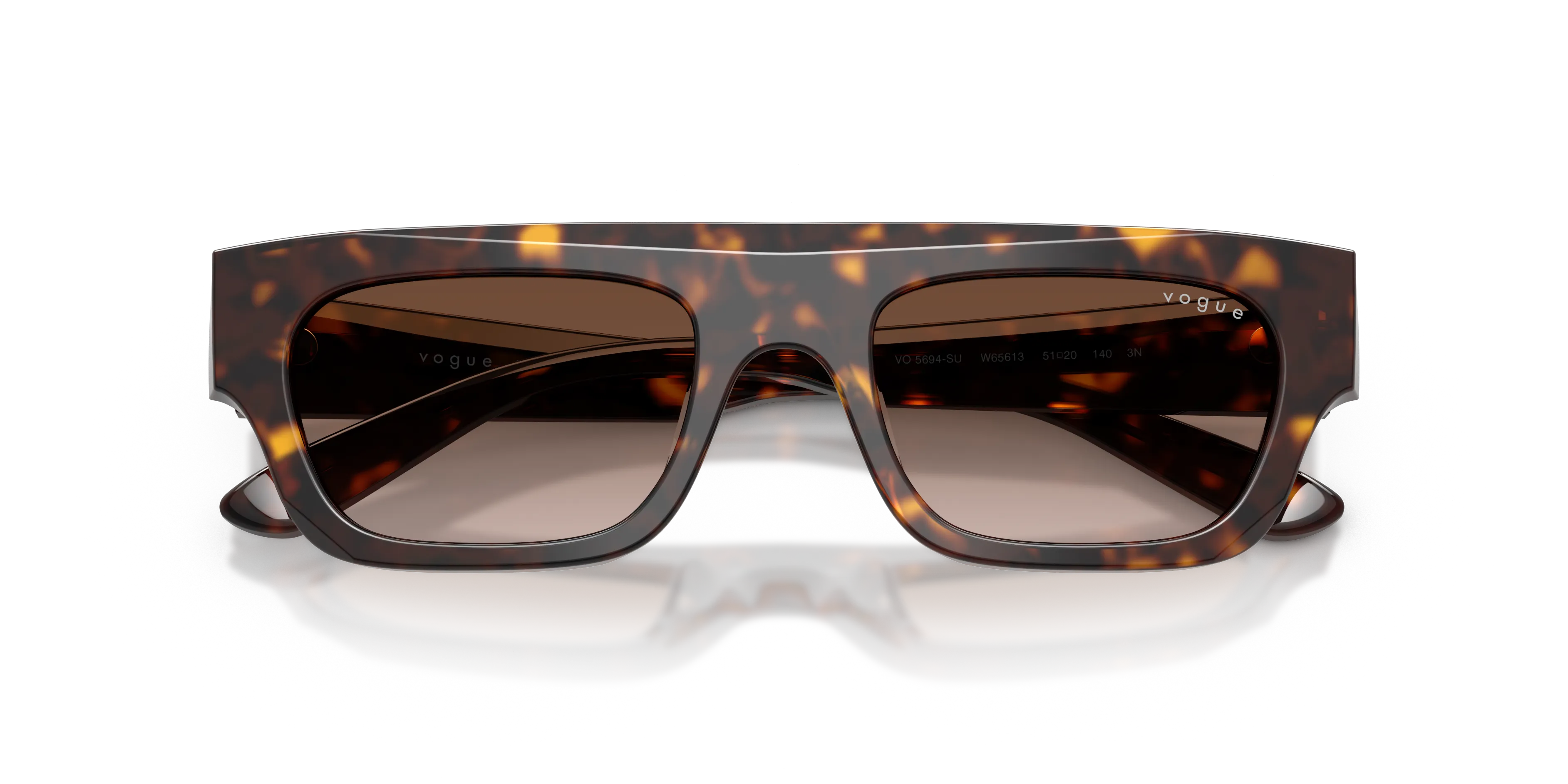 VOGUE EYEWEAR VO5694SU W65613 Occhiali da sole Acetato Marrone Marrone Squadrata Normale Sfumato - immagine 2