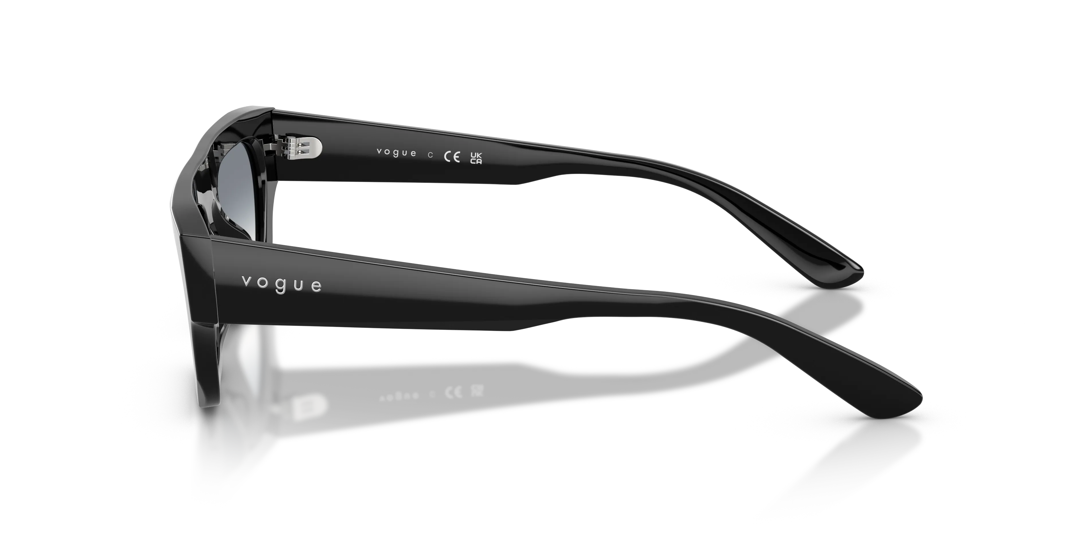 VOGUE EYEWEAR VO5694SU W44/79 Occhiali da sole Acetato Nero Blu Squadrata Normale Sfumato - immagine 4