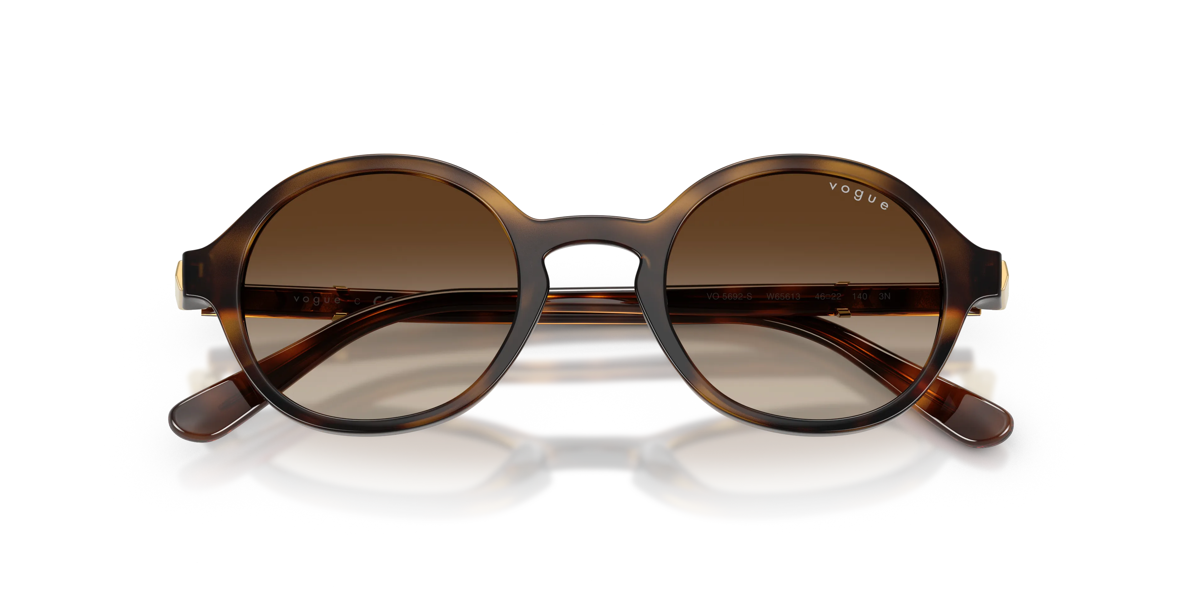 VOGUE EYEWEAR VO5692S W65613 Occhiali da sole Nylon Marrone Marrone Rotonda Normale Sfumato - immagine 2