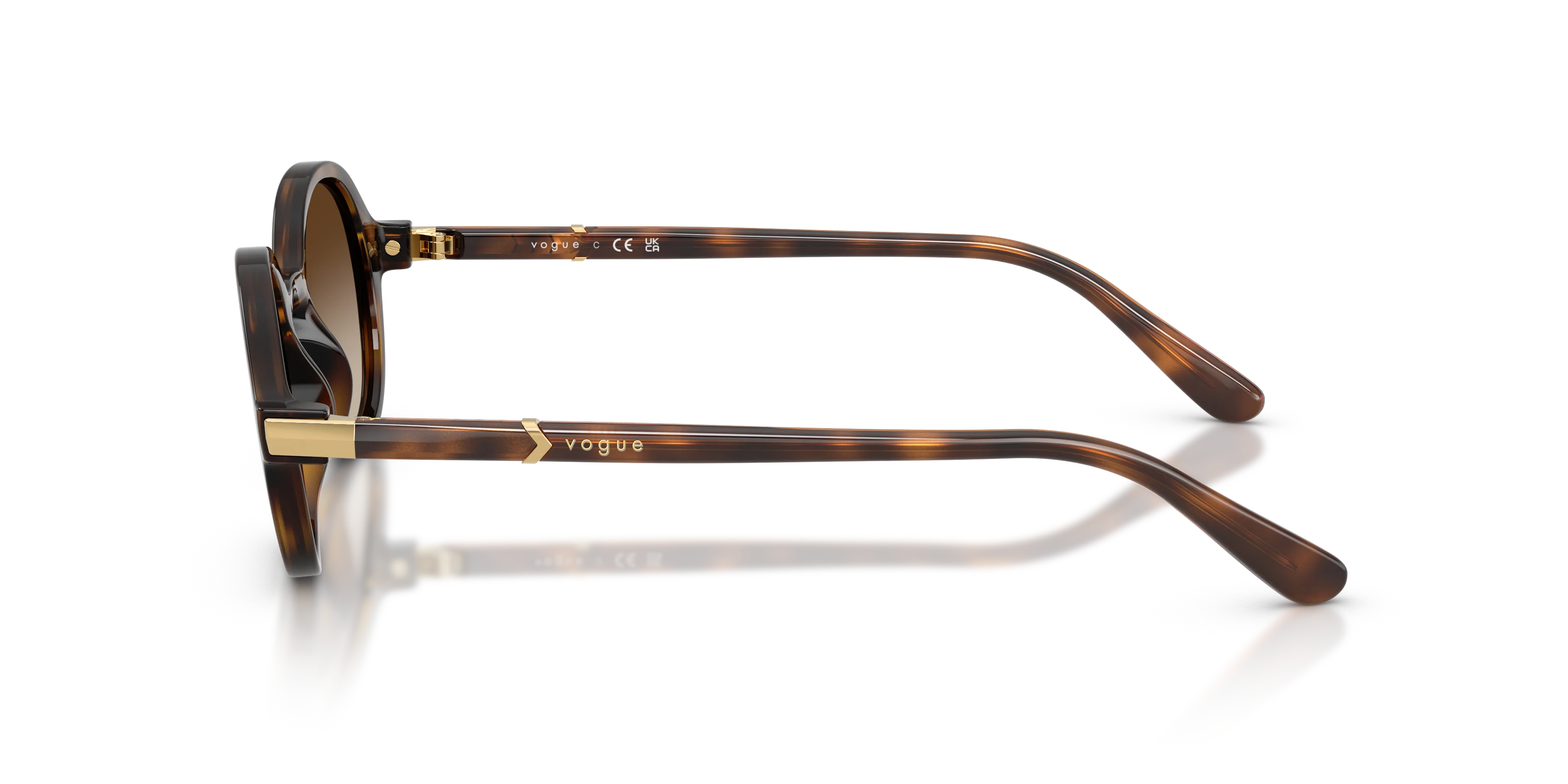 VOGUE EYEWEAR VO5692S W65613 Occhiali da sole Nylon Marrone Marrone Rotonda Normale Sfumato - immagine 4